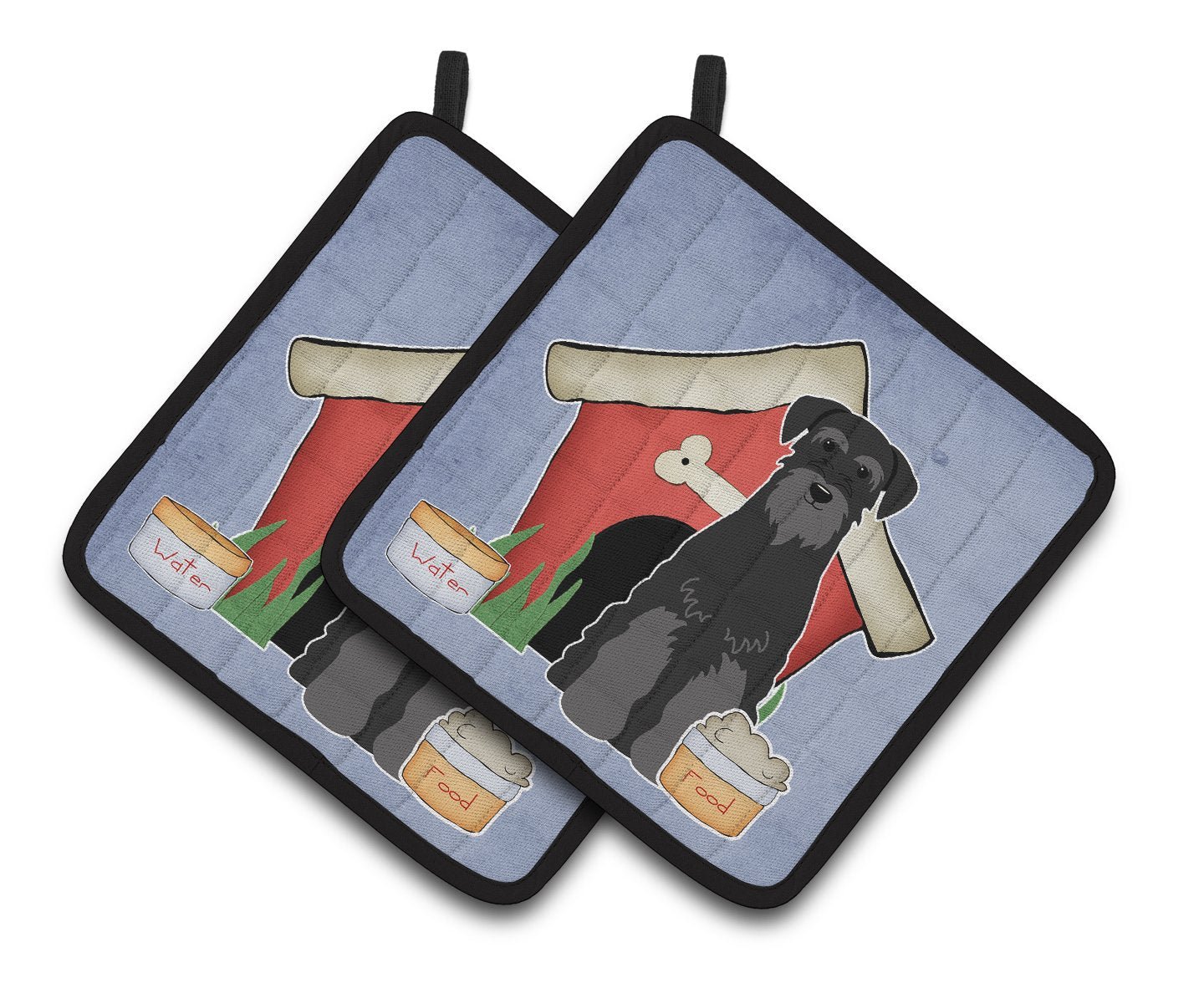 Dog House Collection Standard Schnauzer Black Pair of Pot Holders by Caroline's Treasures