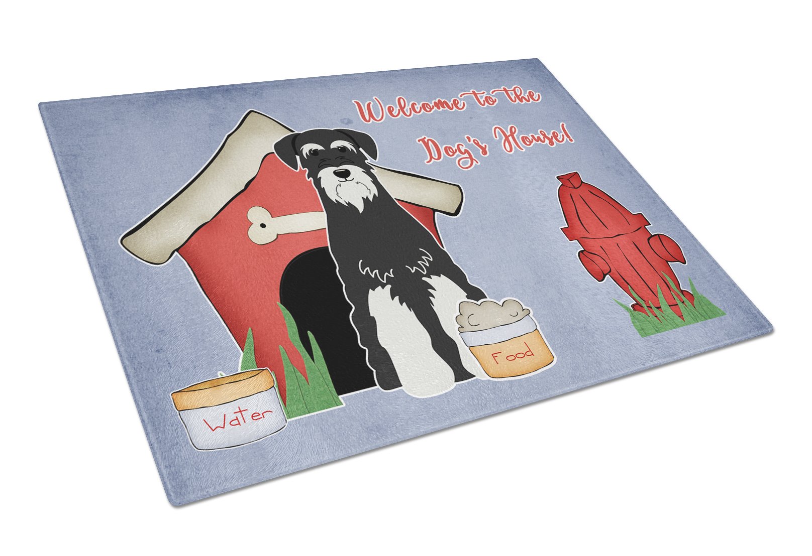Dog House Collection Standard Schnauzer Salt and Pepper Glass Cutting Board Large BB2787LCB by Caroline's Treasures