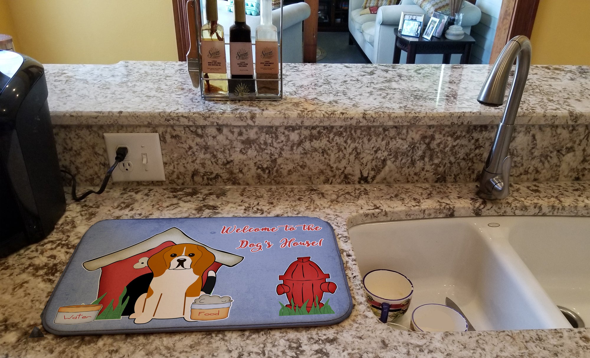 Dog House Collection Beagle Tricolor Dish Drying Mat BB2794DDM