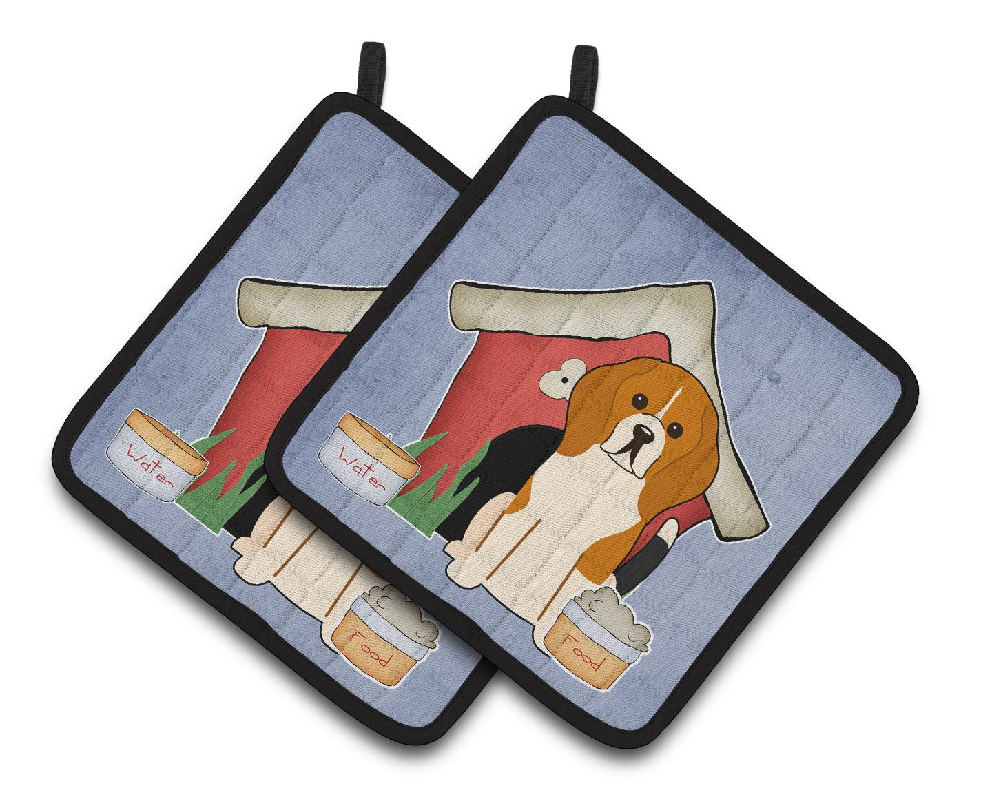 Dog House Collection Beagle Tricolor Pair of Pot Holders by Caroline's Treasures