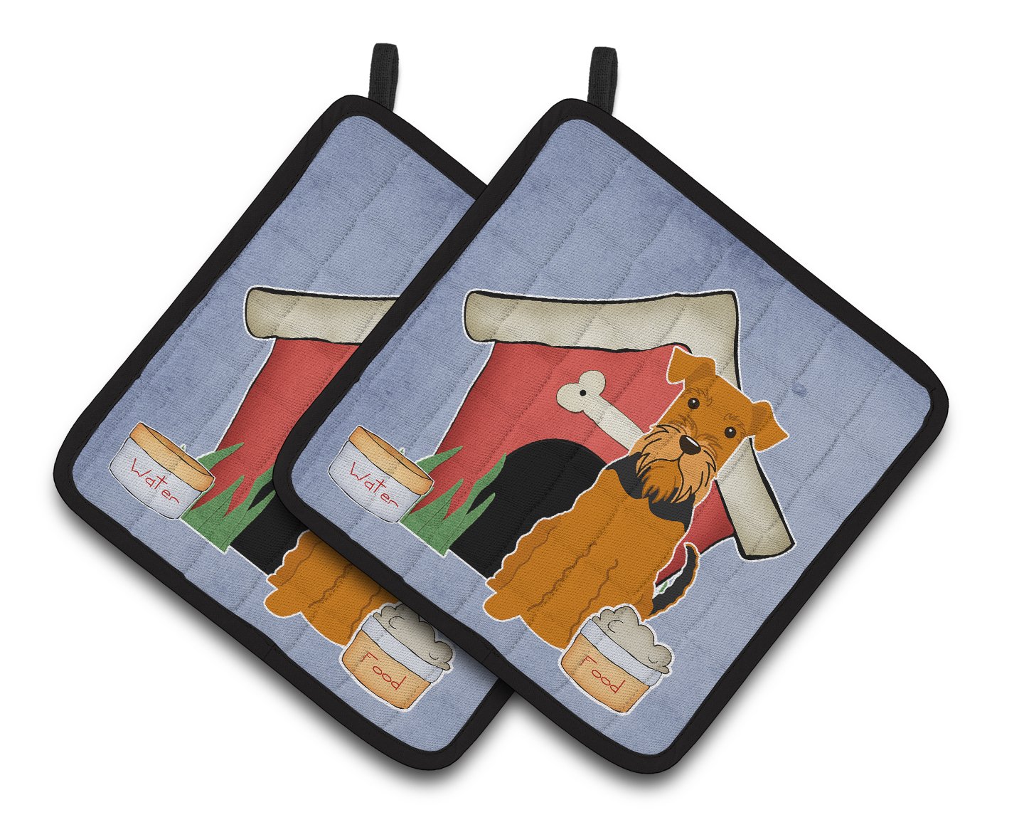 Dog House Collection Airedale Pair of Pot Holders by Caroline's Treasures