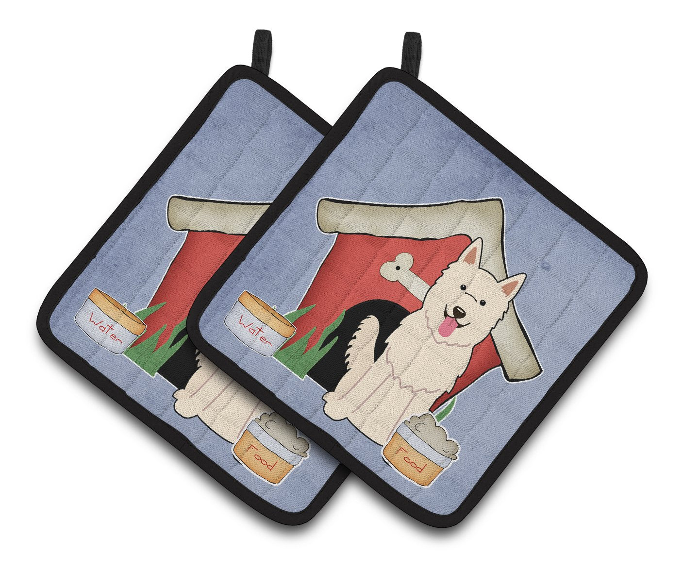 Dog House Collection White German Shepherd Pair of Pot Holders by Caroline's Treasures