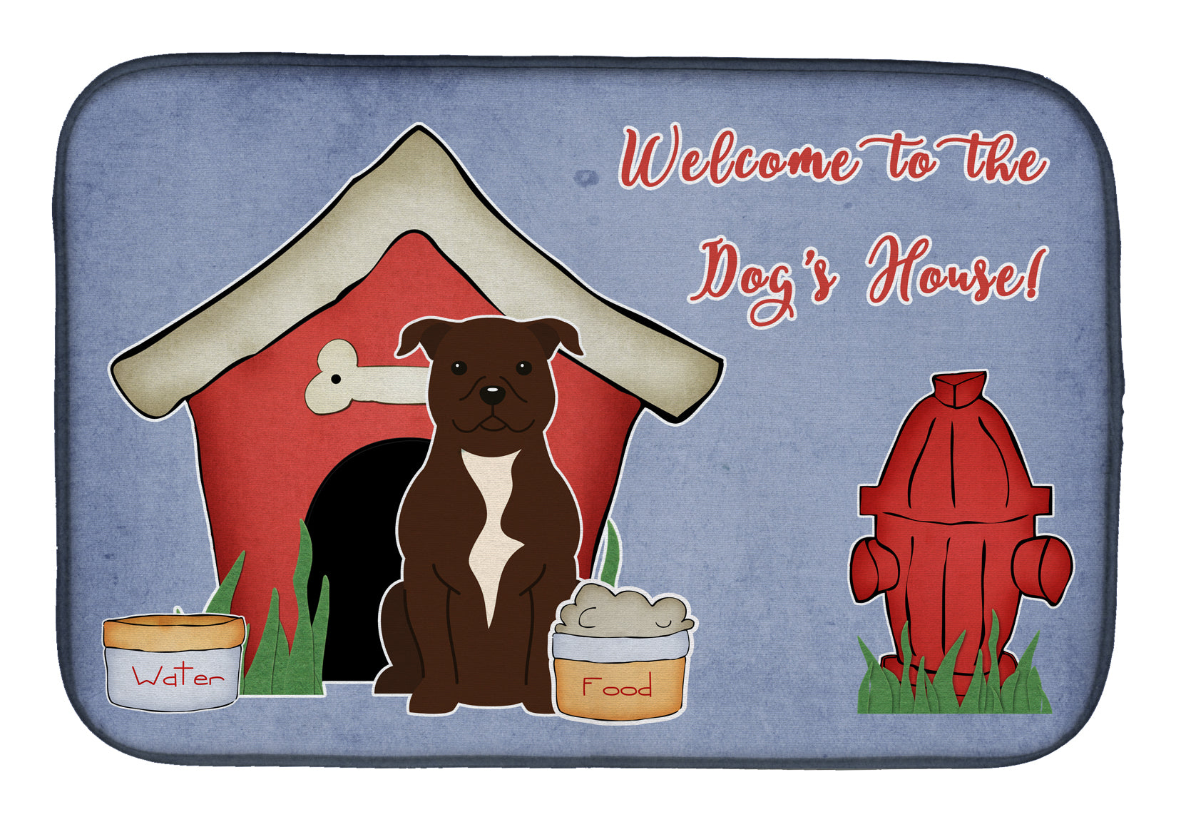 Dog House Collection Staffordshire Bull Terrier Chocolate Dish Drying Mat BB2802DDM