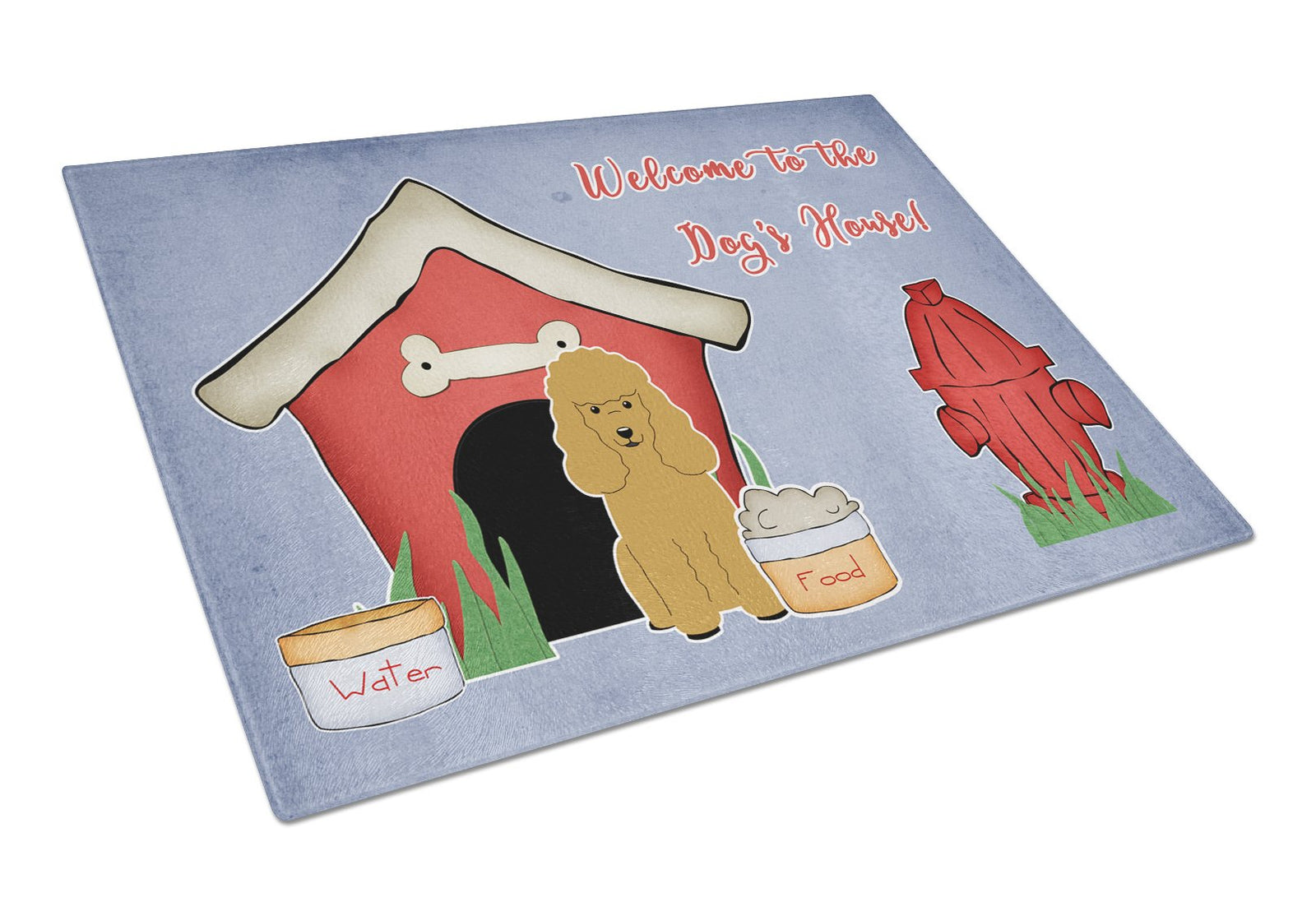 Dog House Collection Poodle Tan Glass Cutting Board Large BB2823LCB by Caroline's Treasures