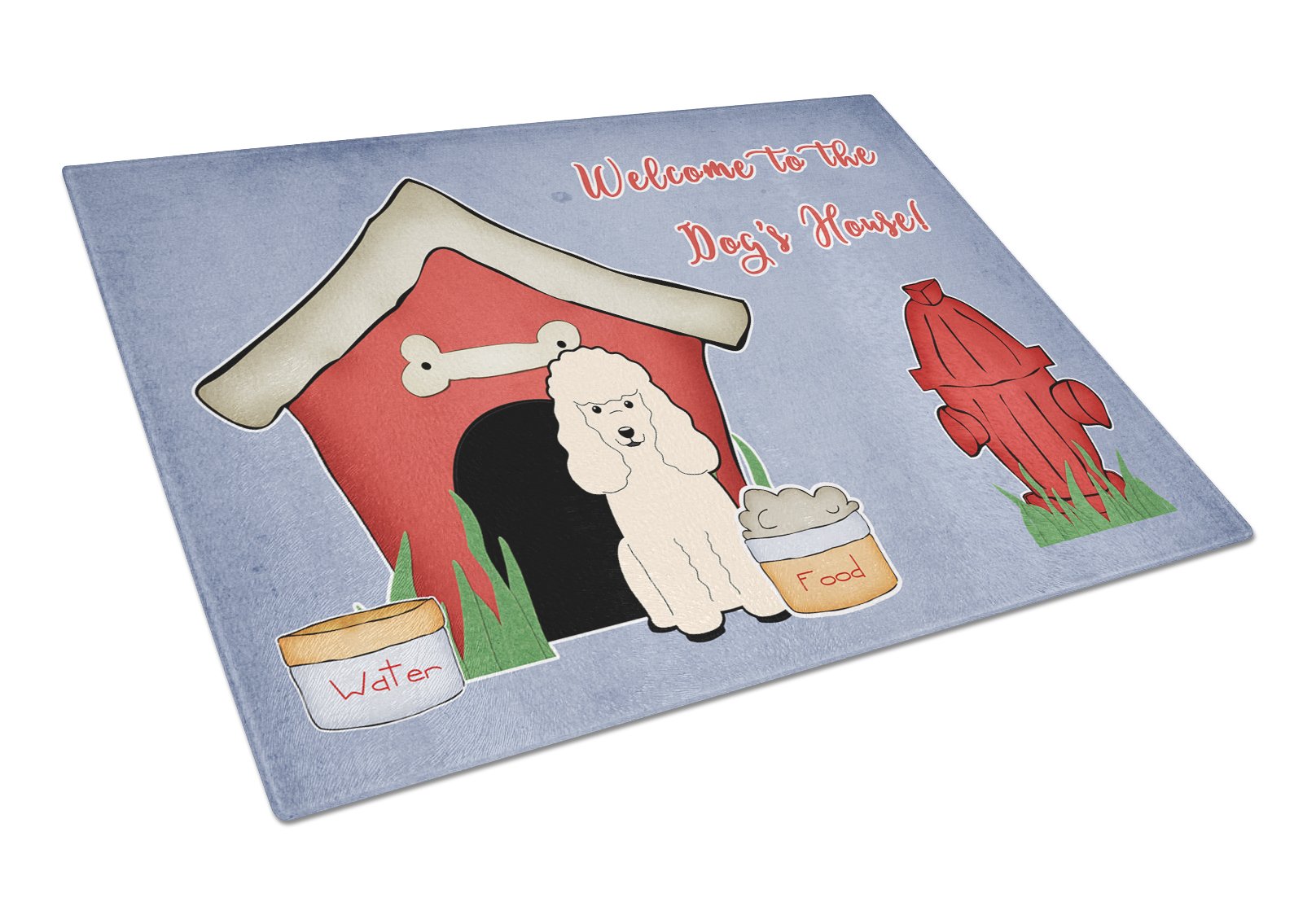 Dog House Collection Poodle White Glass Cutting Board Large BB2824LCB by Caroline's Treasures