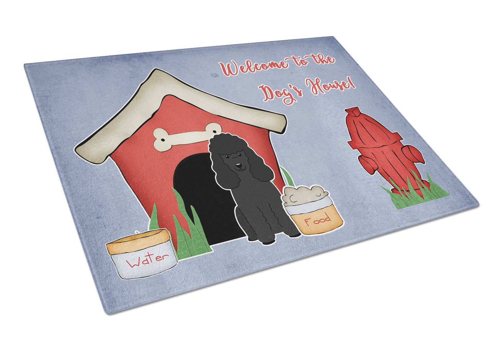 Dog House Collection Poodle Black Glass Cutting Board Large BB2825LCB by Caroline's Treasures