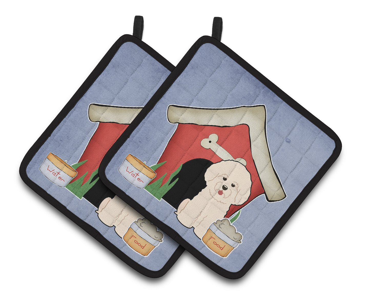Dog House Collection Bichon Frise Pair of Pot Holders by Caroline's Treasures