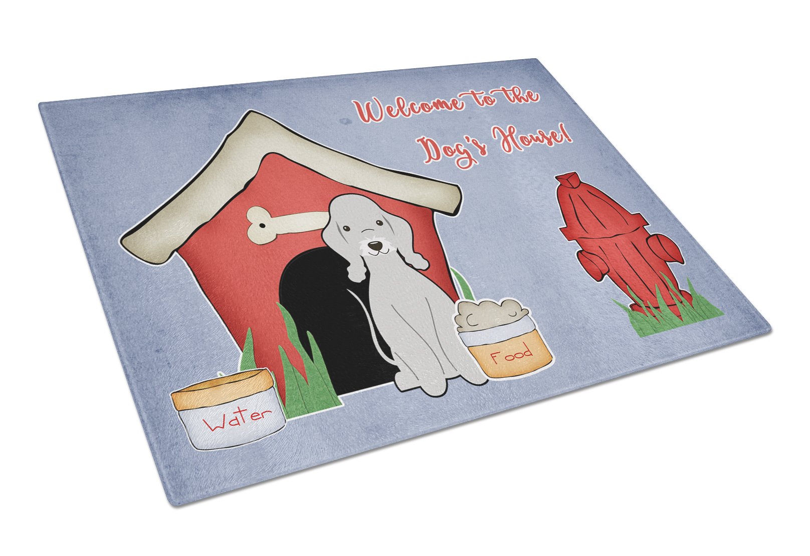 Dog House Collection Bedlington Terrier Blue Glass Cutting Board Large BB2844LCB by Caroline's Treasures
