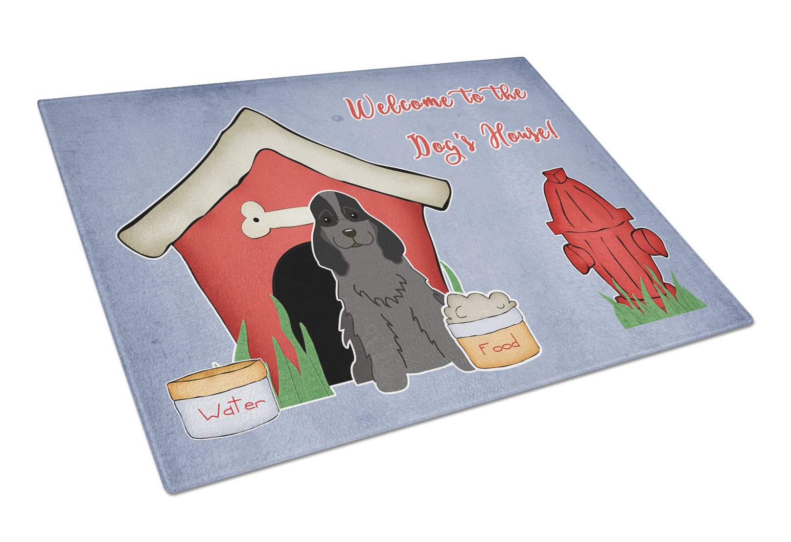 Dog House Collection Cocker Spaniel Black Glass Cutting Board Large BB2846LCB by Caroline's Treasures