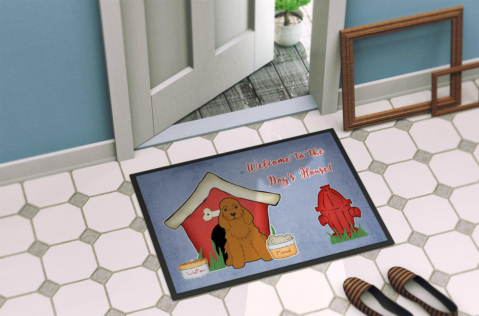 Dog House Collection Cocker Spaniel Red Indoor or Outdoor Mat 24x36 BB2849JMAT - the-store.com