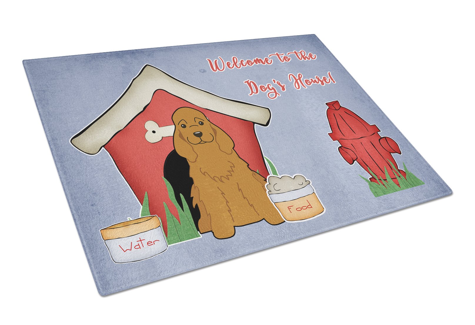 Dog House Collection Cocker Spaniel Red Glass Cutting Board Large BB2849LCB by Caroline's Treasures