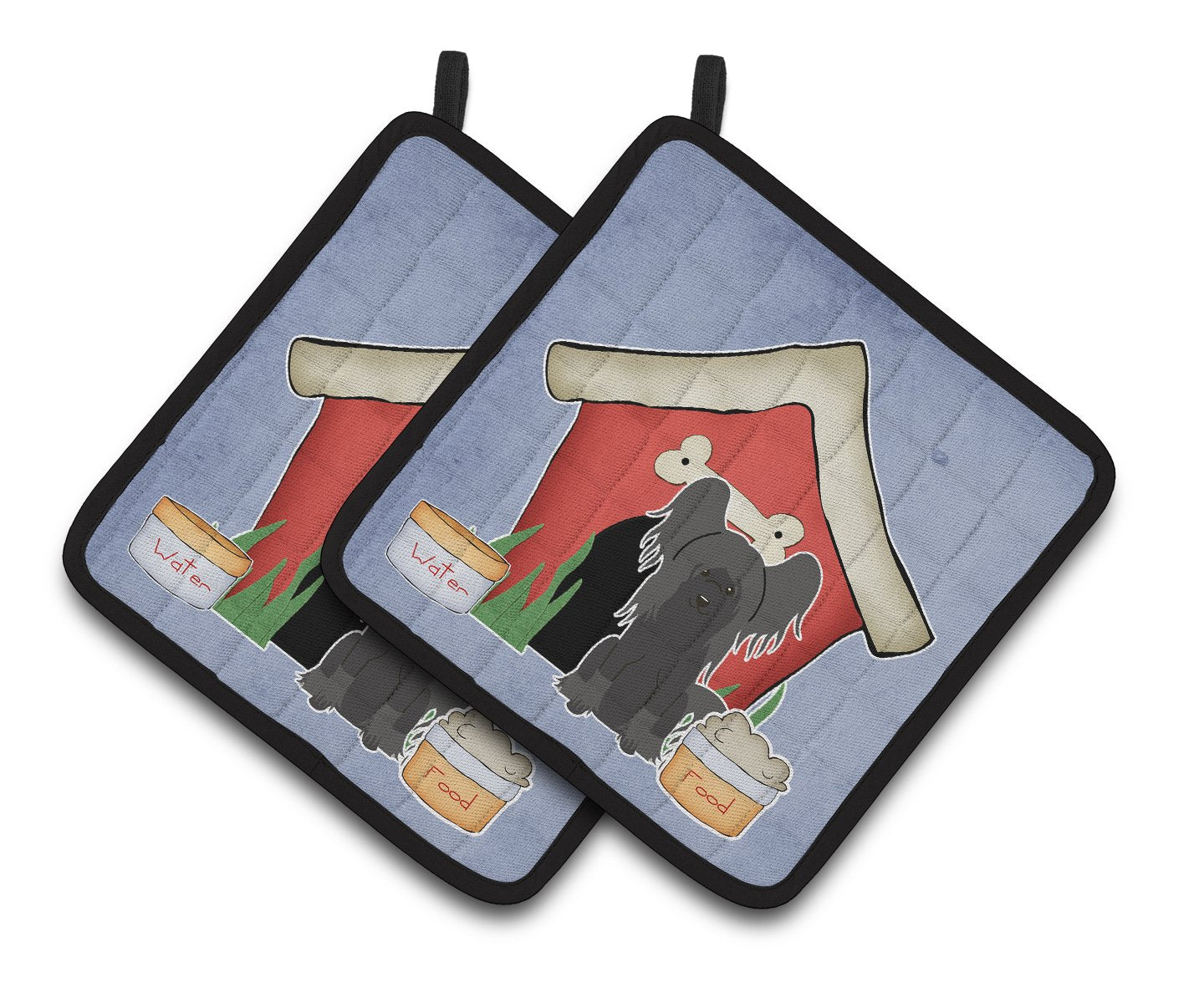 Dog House Collection Chinese Crested Black Pair of Pot Holders by Caroline's Treasures