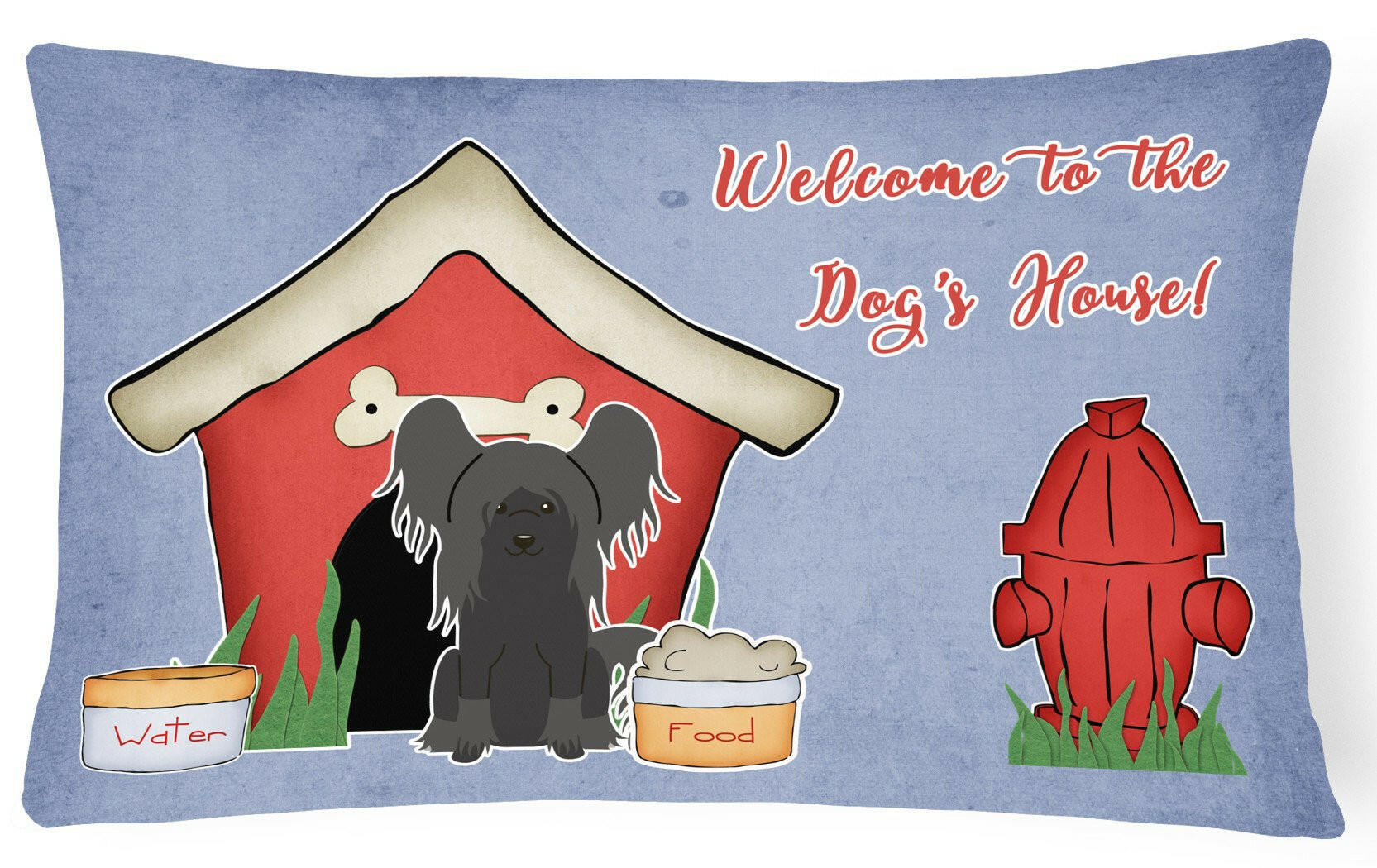 Dog House Collection Chinese Crested Black Canvas Fabric Decorative Pillow BB2866PW1216 by Caroline's Treasures