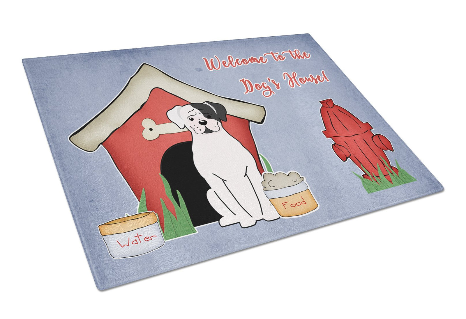 Dog House Collection White Boxer Cooper Glass Cutting Board Large BB2868LCB by Caroline's Treasures
