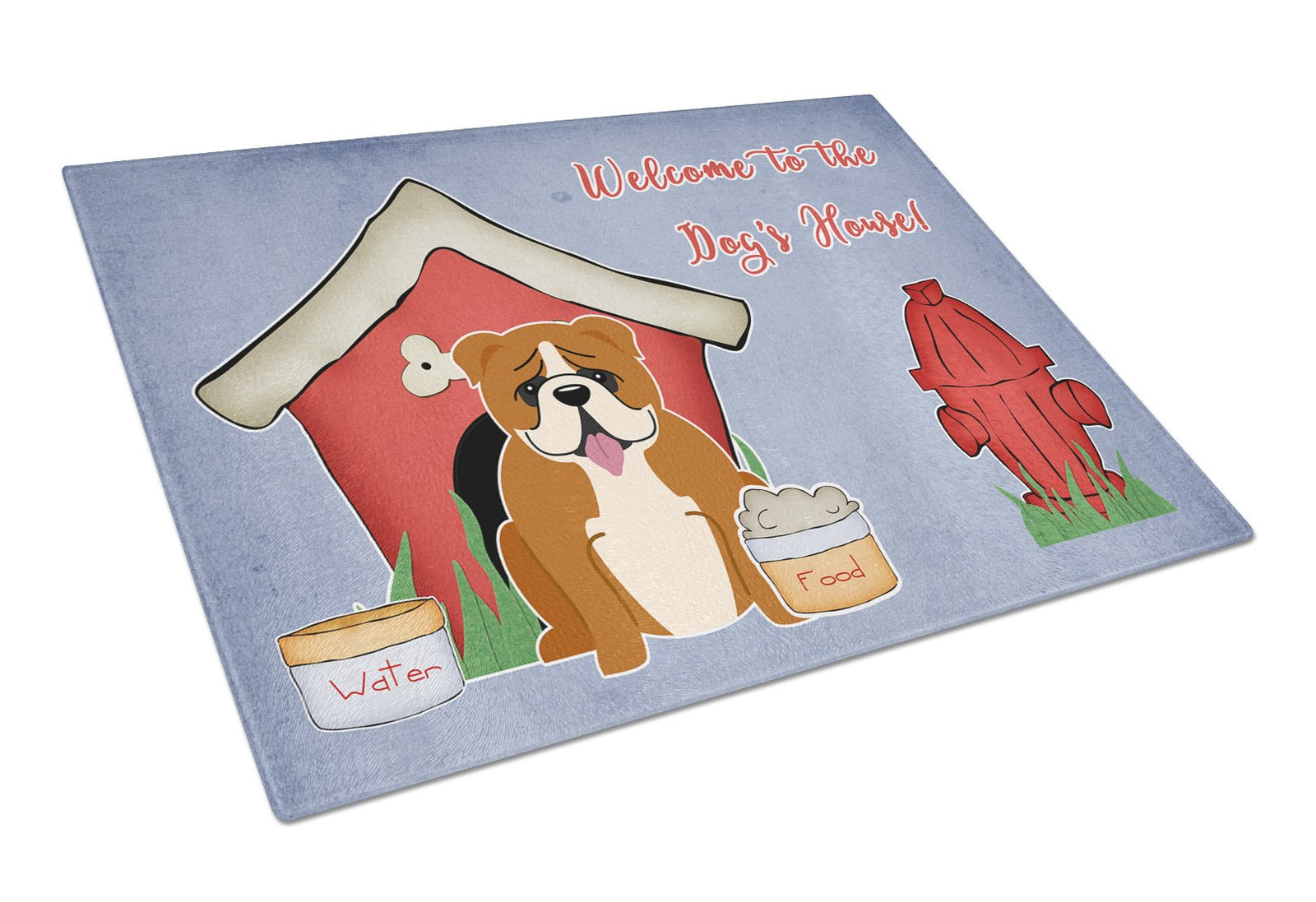Dog House Collection English Bulldog Red White Glass Cutting Board Large BB2874LCB by Caroline's Treasures