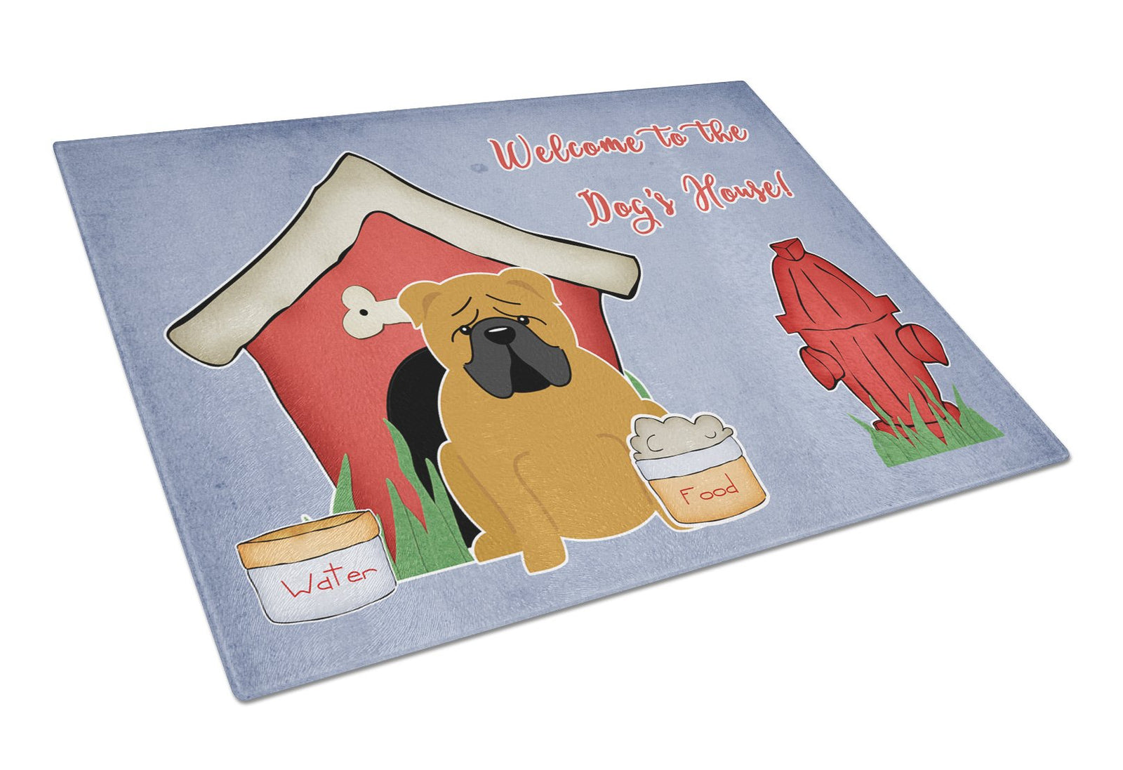 Dog House Collection English Bulldog Red Glass Cutting Board Large BB2876LCB by Caroline's Treasures