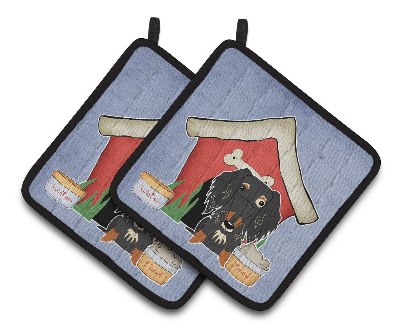 Dog House Collection Wire Haired Dachshund Dapple Pair of Pot Holders by Caroline's Treasures