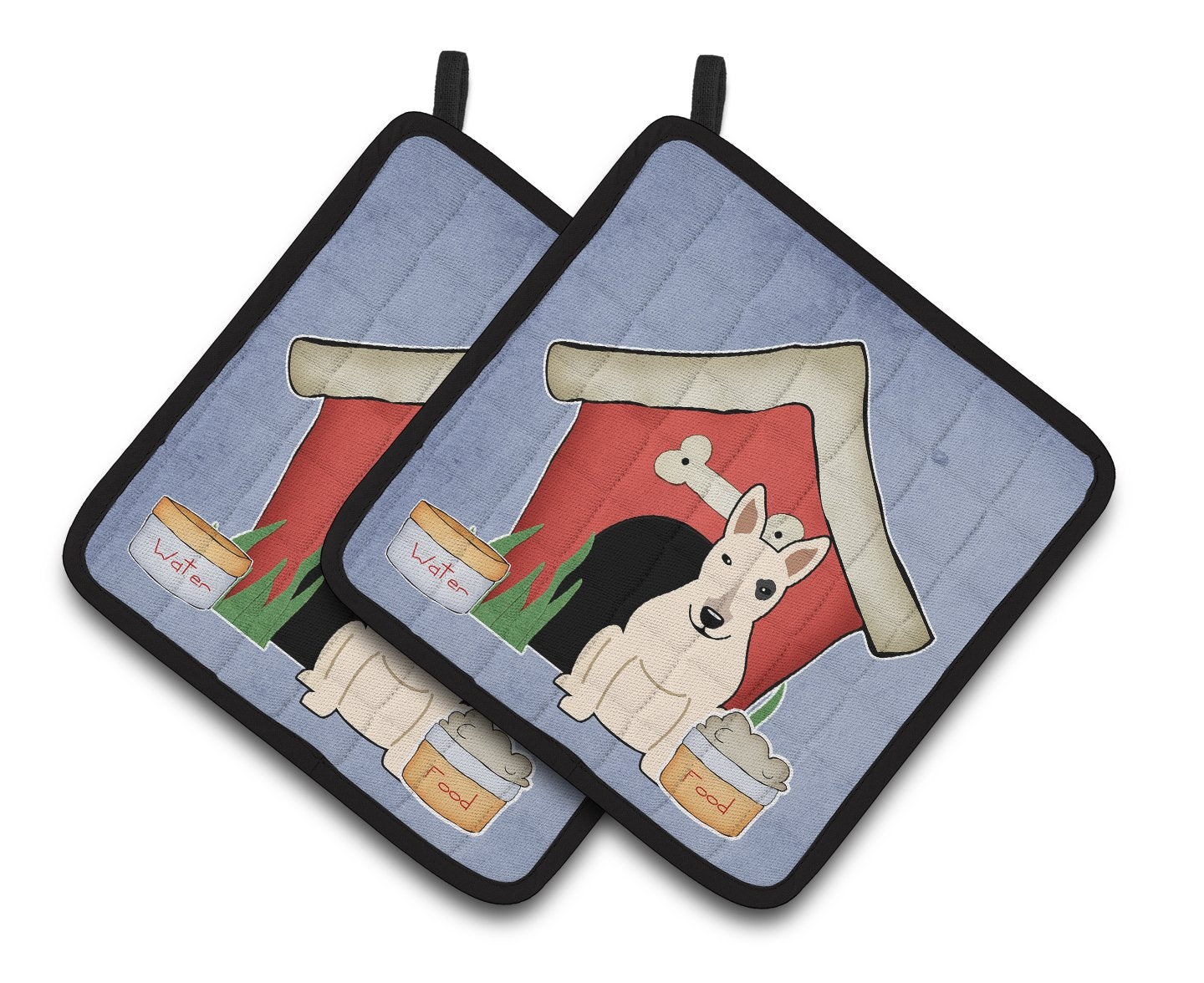 Dog House Collection Bull Terrier White Pair of Pot Holders BB2892PTHD by Caroline's Treasures