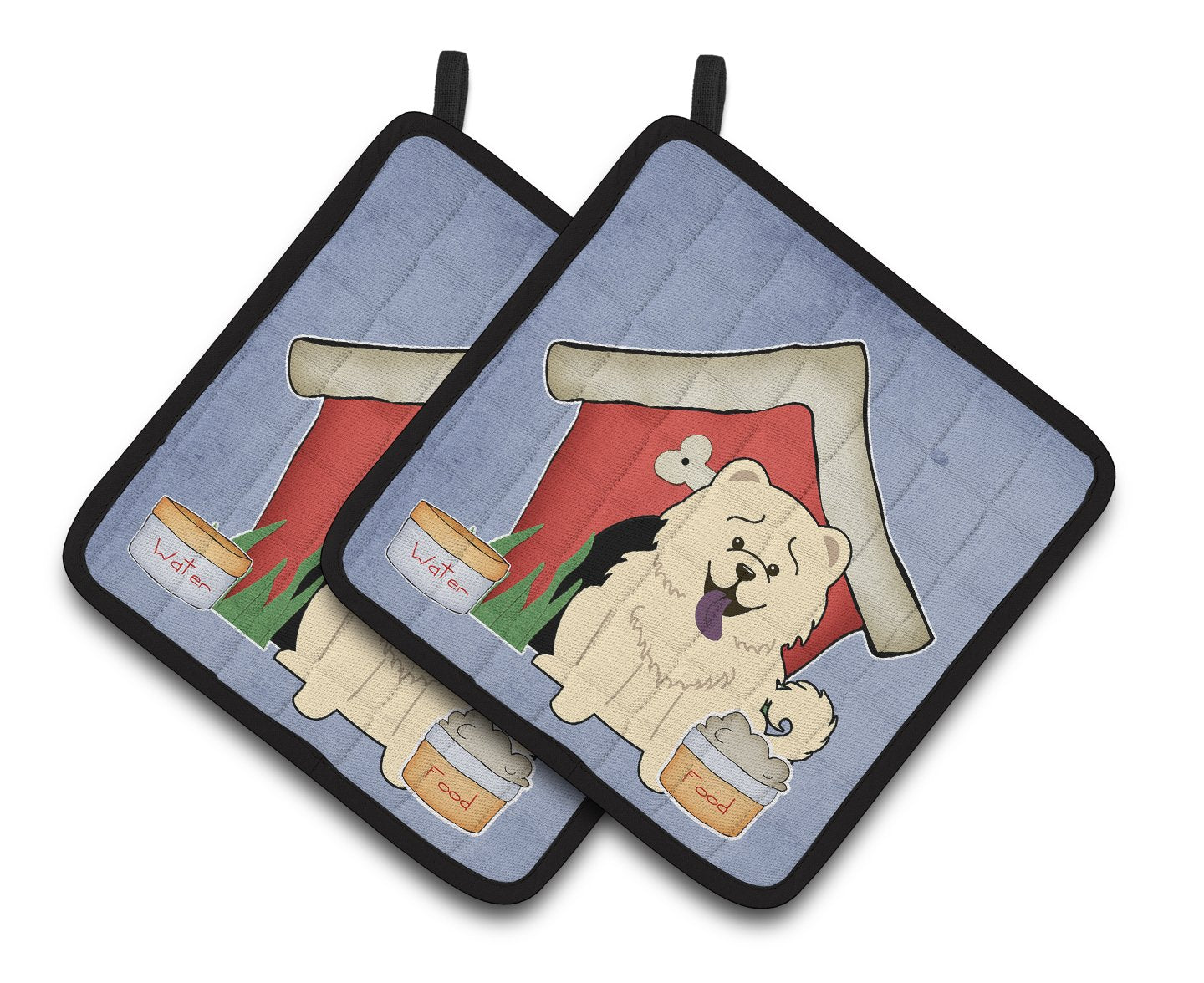 Dog House Collection Chow Chow White Pair of Pot Holders by Caroline's Treasures