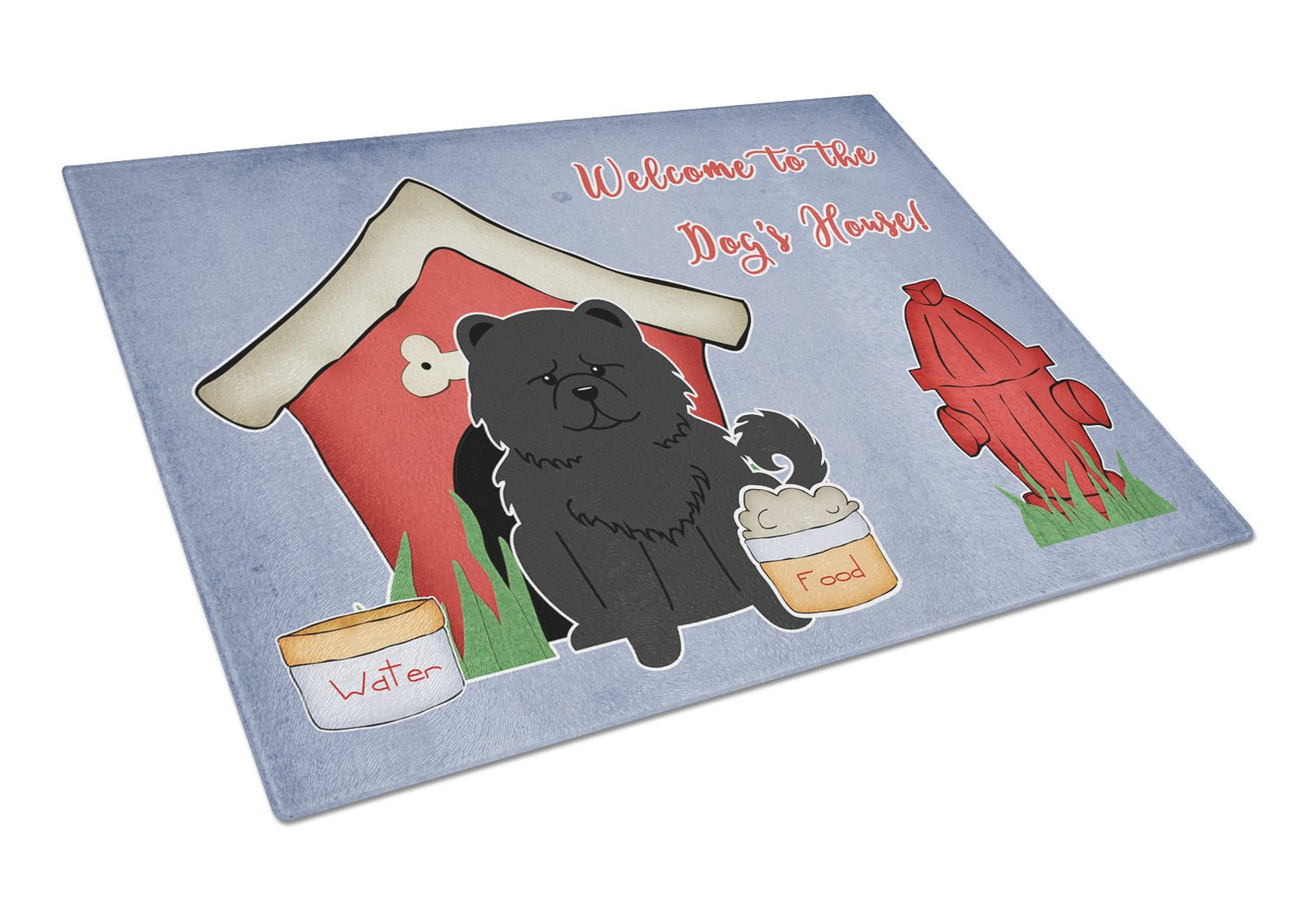 Dog House Collection Chow Chow Black Glass Cutting Board Large BB2897LCB by Caroline's Treasures