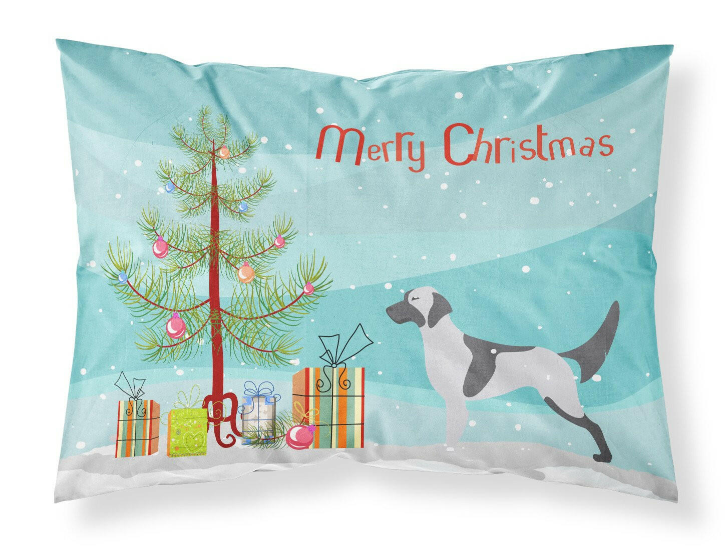 English Setter Merry Christmas Tree Fabric Standard Pillowcase BB2899PILLOWCASE by Caroline's Treasures