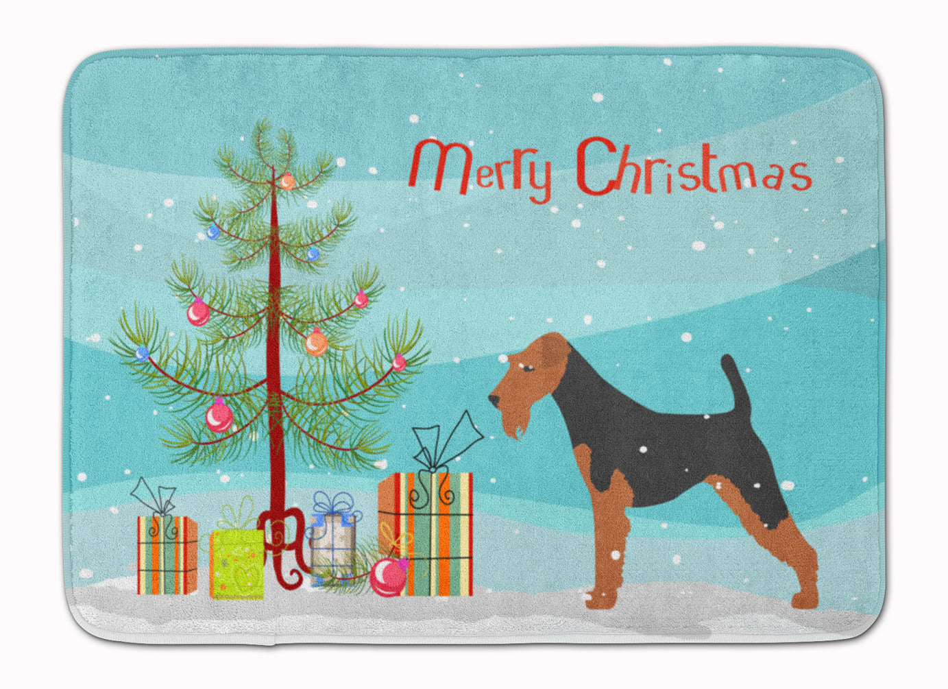 Welsh Terrier Merry Christmas Tree Machine Washable Memory Foam Mat BB2903RUG - the-store.com
