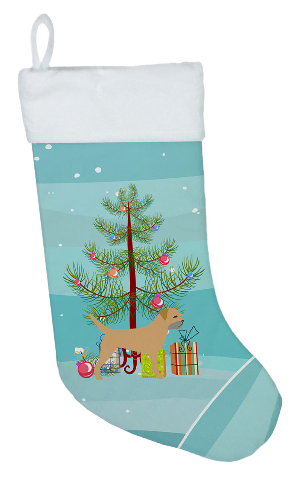 Border Terrier Merry Christmas Tree Christmas Stocking BB2907CS