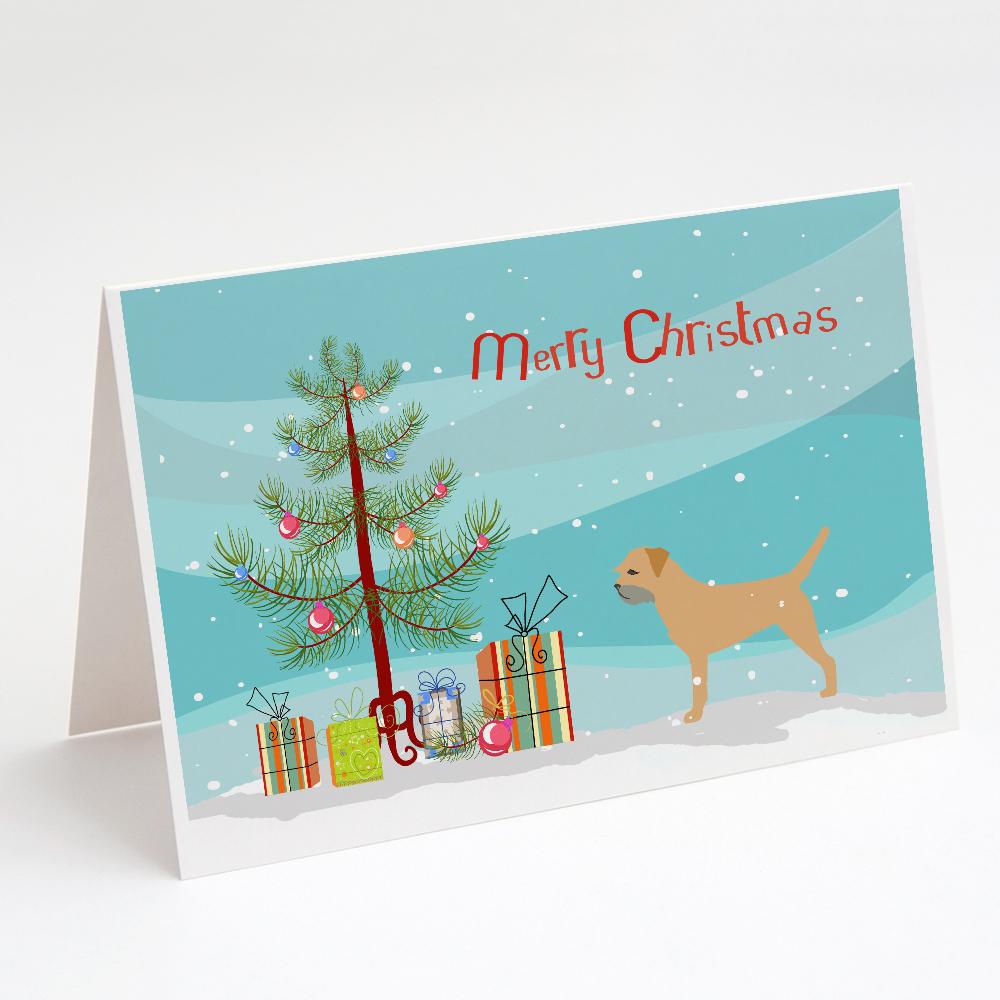 Buy this Border Terrier Merry Christmas Tree Greeting Cards and Envelopes Pack of 8