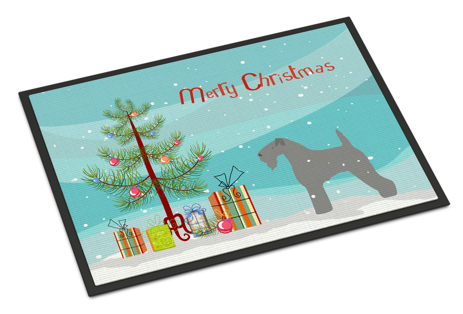 Kerry Blue Terrier Merry Christmas Tree Indoor or Outdoor Mat 18x27 BB2910MAT - the-store.com