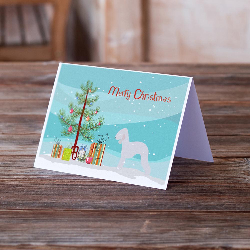 Buy this Bedlington Terrier Merry Christmas Tree Greeting Cards and Envelopes Pack of 8