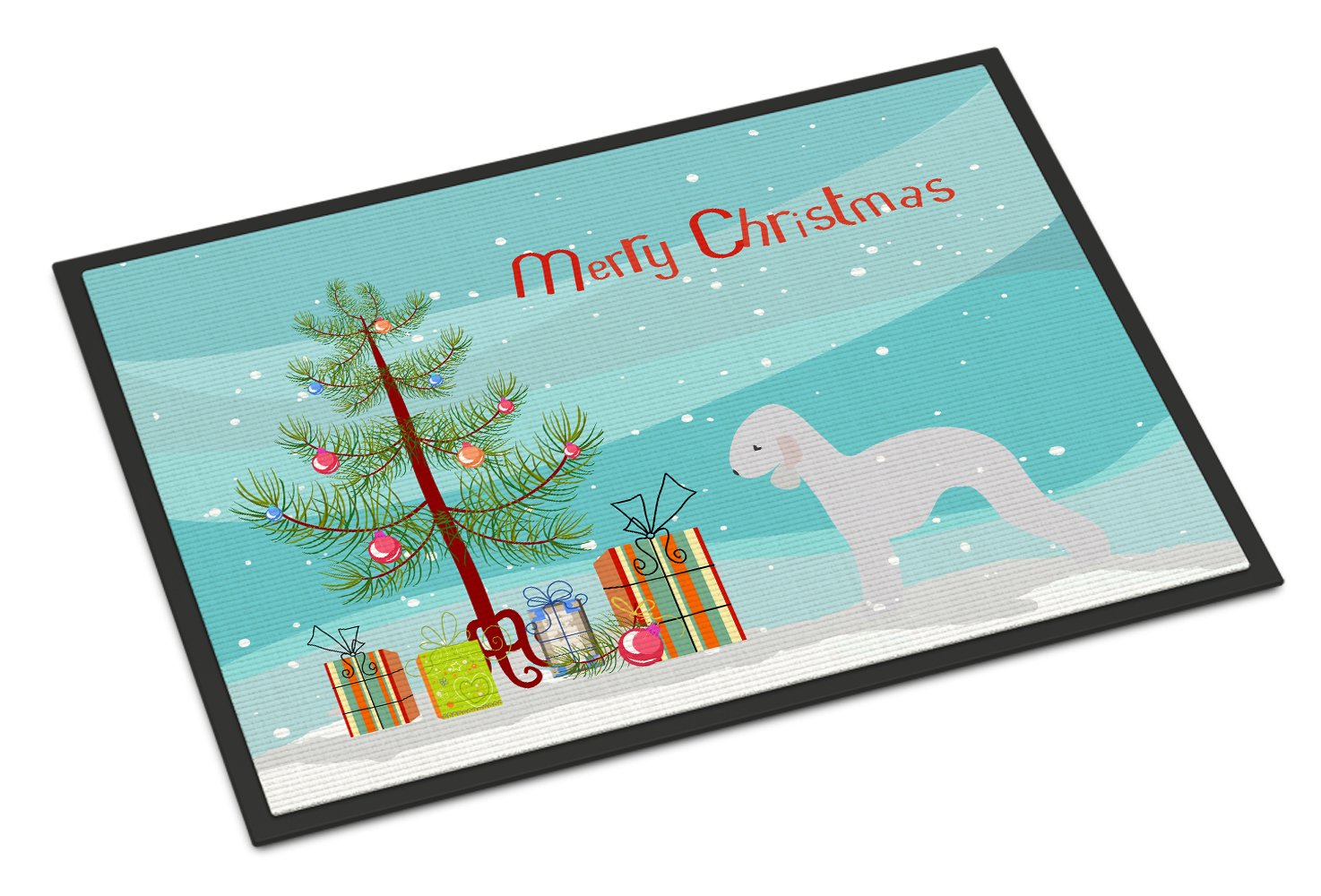 Bedlington Terrier Merry Christmas Tree Indoor or Outdoor Mat 24x36 BB2912JMAT by Caroline's Treasures