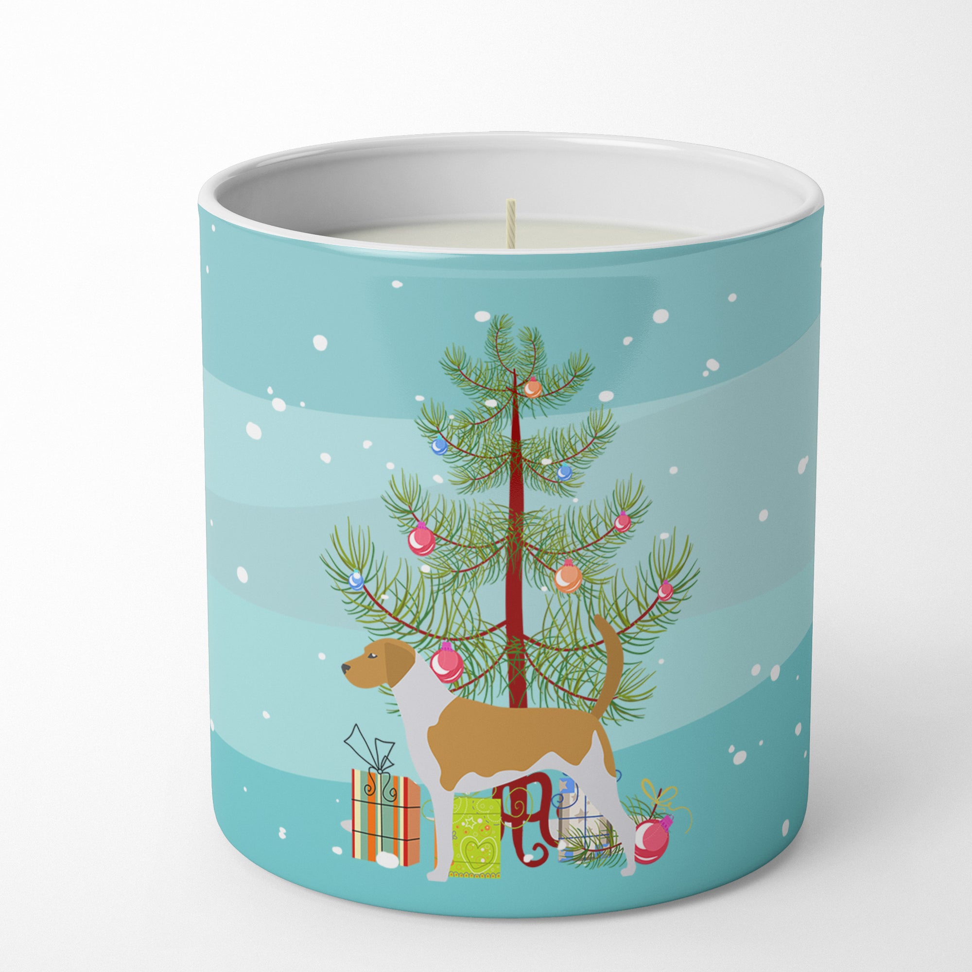 Buy this American Foxhound Merry Christmas Tree 10 oz Decorative Soy Candle