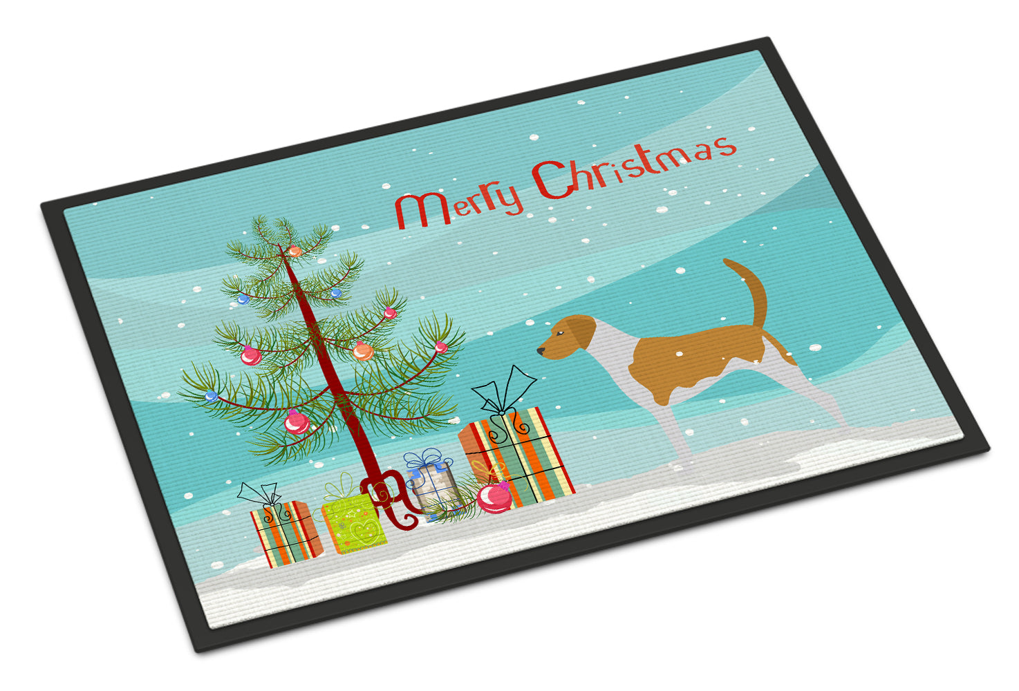American Foxhound Merry Christmas Tree Indoor or Outdoor Mat 18x27 BB2916MAT - the-store.com