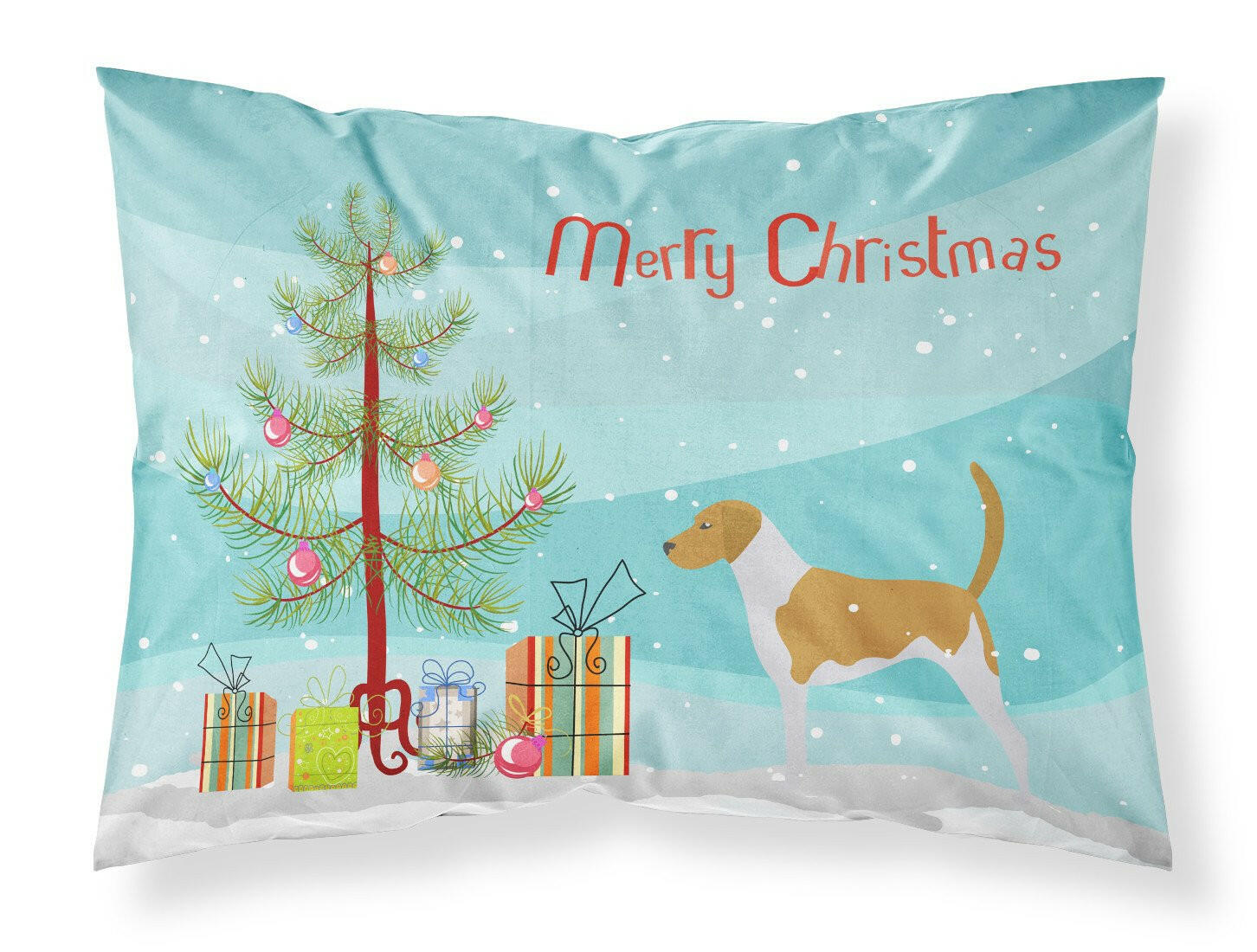 American Foxhound Merry Christmas Tree Fabric Standard Pillowcase BB2916PILLOWCASE by Caroline's Treasures