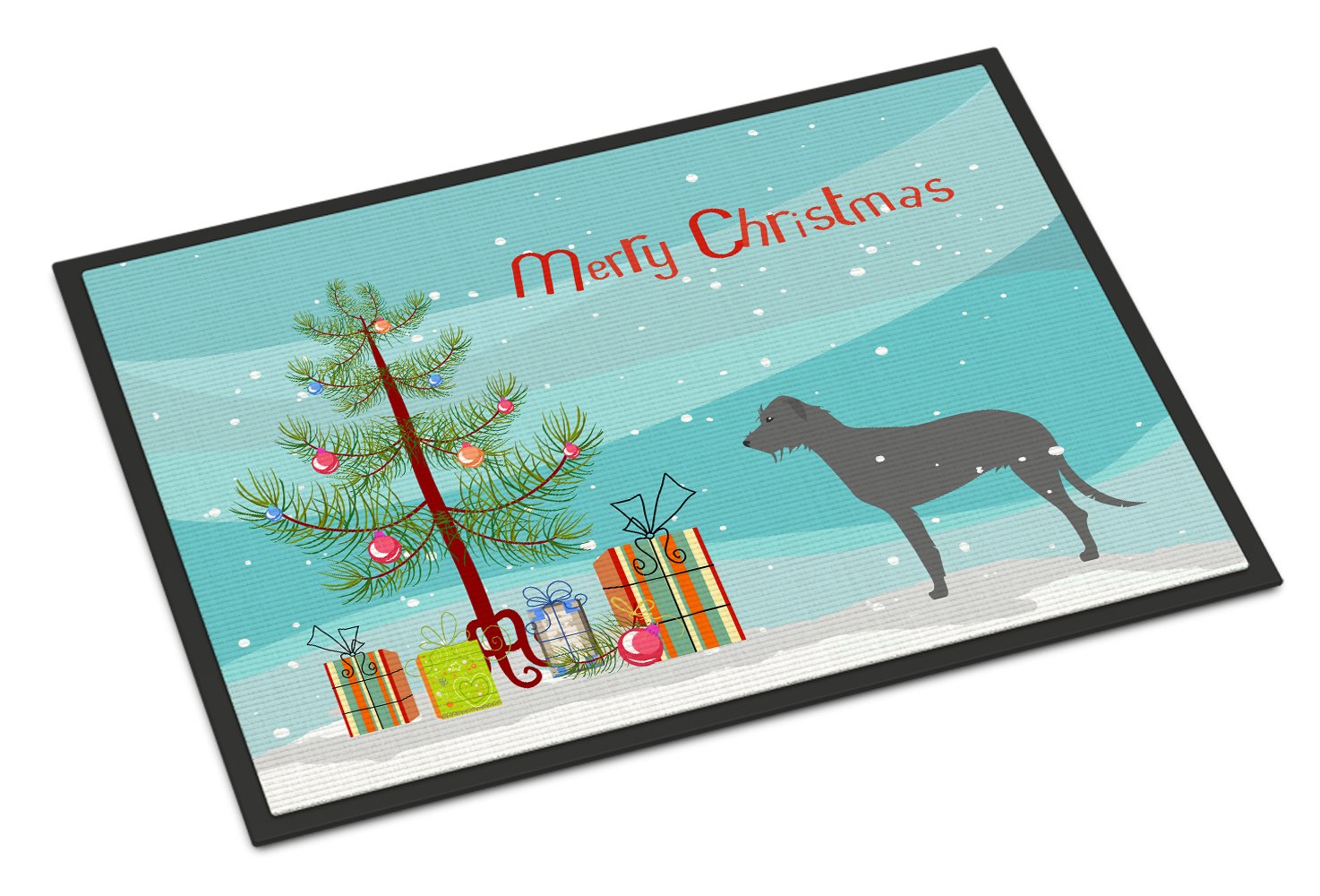 Irish Wolfhound Merry Christmas Tree Indoor or Outdoor Mat 24x36 BB2921JMAT by Caroline's Treasures