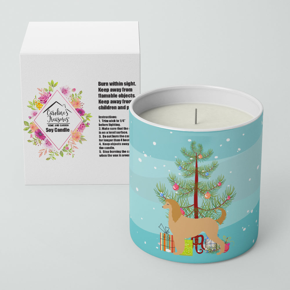 Buy this Afghan Hound Merry Christmas Tree 10 oz Decorative Soy Candle