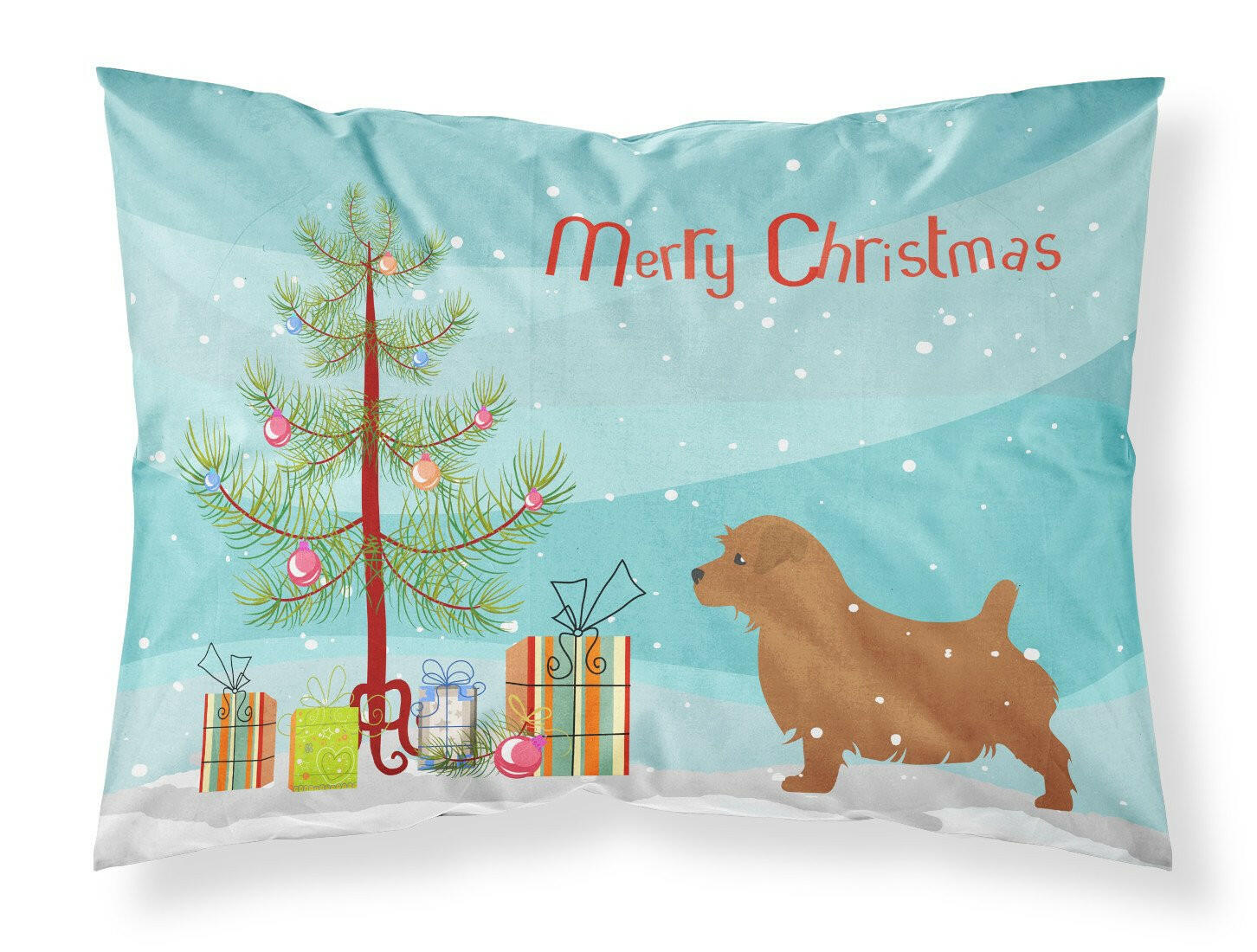 Norfolk Terrier Merry Christmas Tree Fabric Standard Pillowcase BB2927PILLOWCASE by Caroline's Treasures