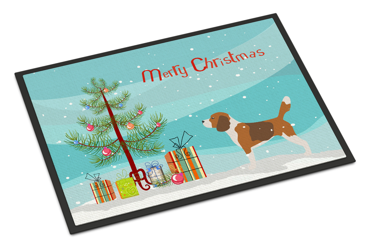 Beagle Merry Christmas Tree Indoor or Outdoor Mat 18x27 BB2928MAT - the-store.com