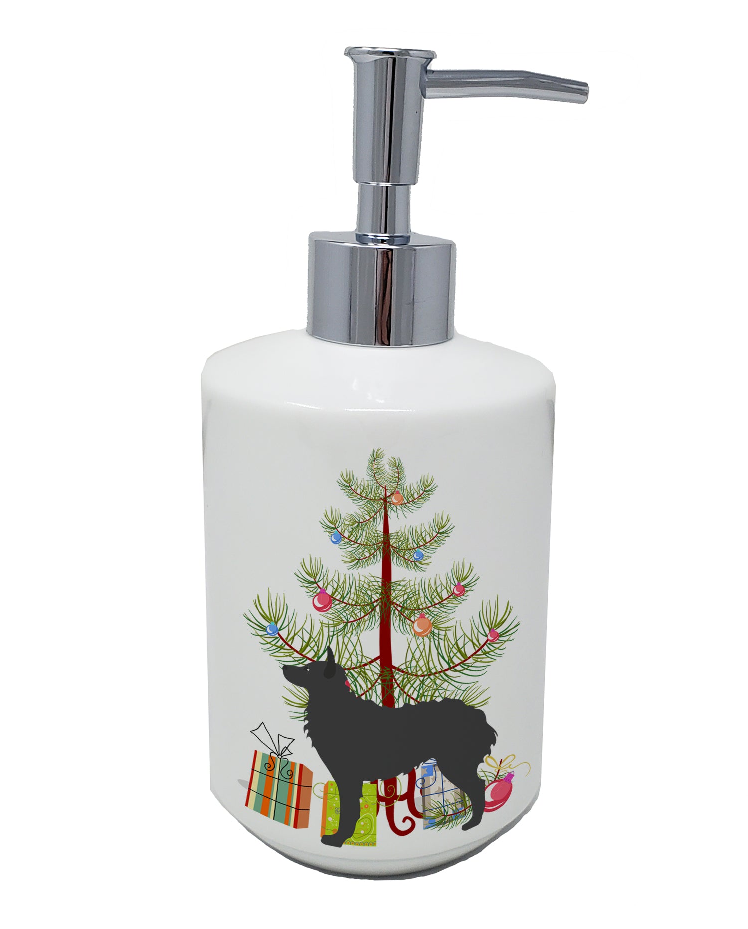 Buy this Croatian Sheepdog Merry Christmas Tree Ceramic Soap Dispenser