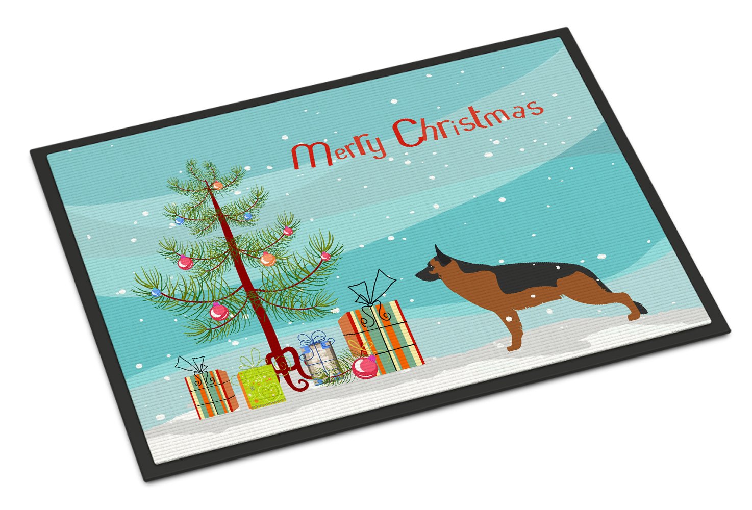 German Shepherd Merry Christmas Tree Indoor or Outdoor Mat 24x36 BB2942JMAT by Caroline's Treasures