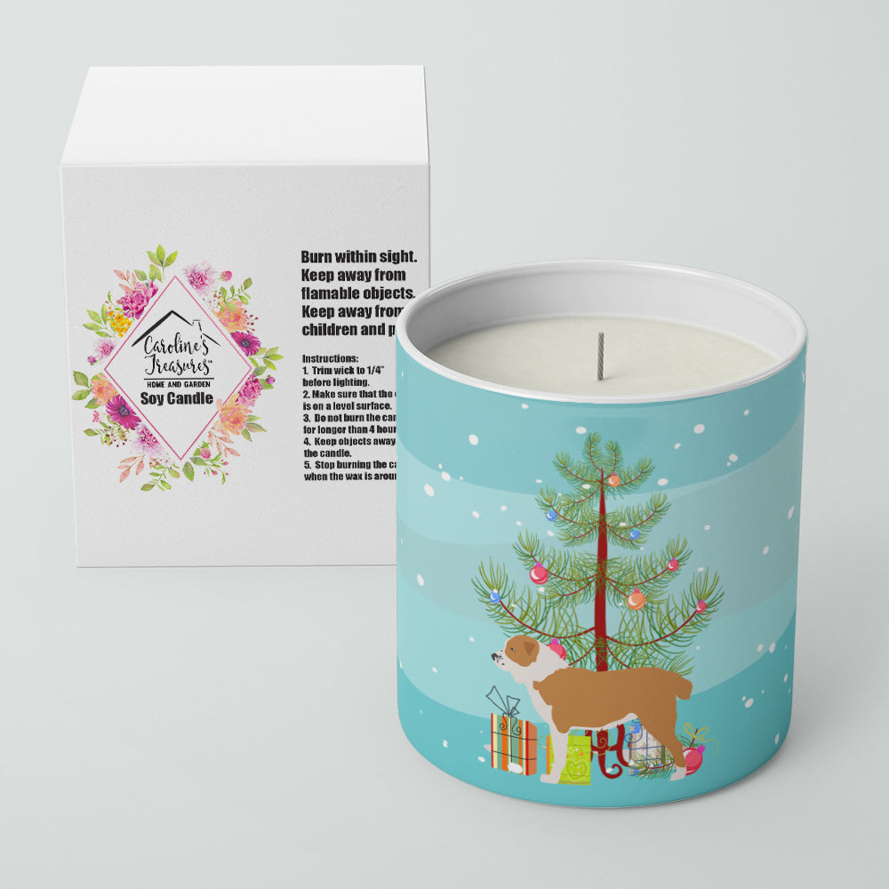 Central Asian Shepherd Dog Merry Christmas Tree 10 oz Decorative Soy Candle - the-store.com