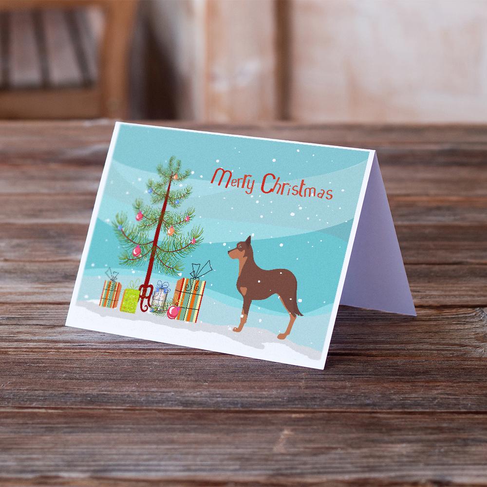 Buy this Australian Kelpie Dog Merry Christmas Tree Greeting Cards and Envelopes Pack of 8