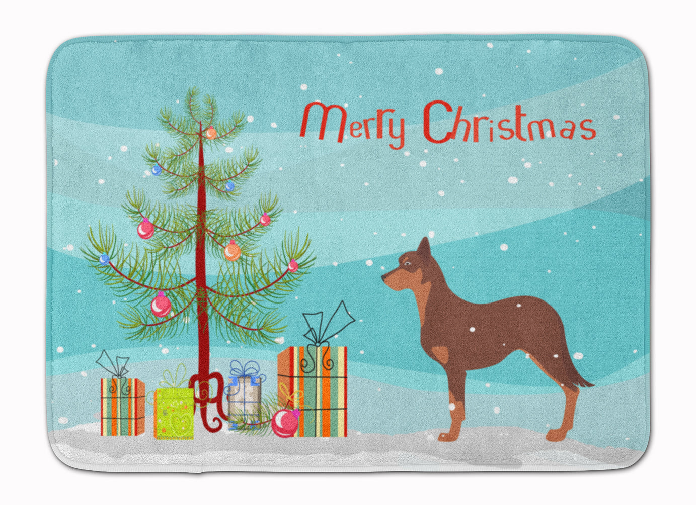 Australian Kelpie Dog Merry Christmas Tree Machine Washable Memory Foam Mat BB2947RUG - the-store.com