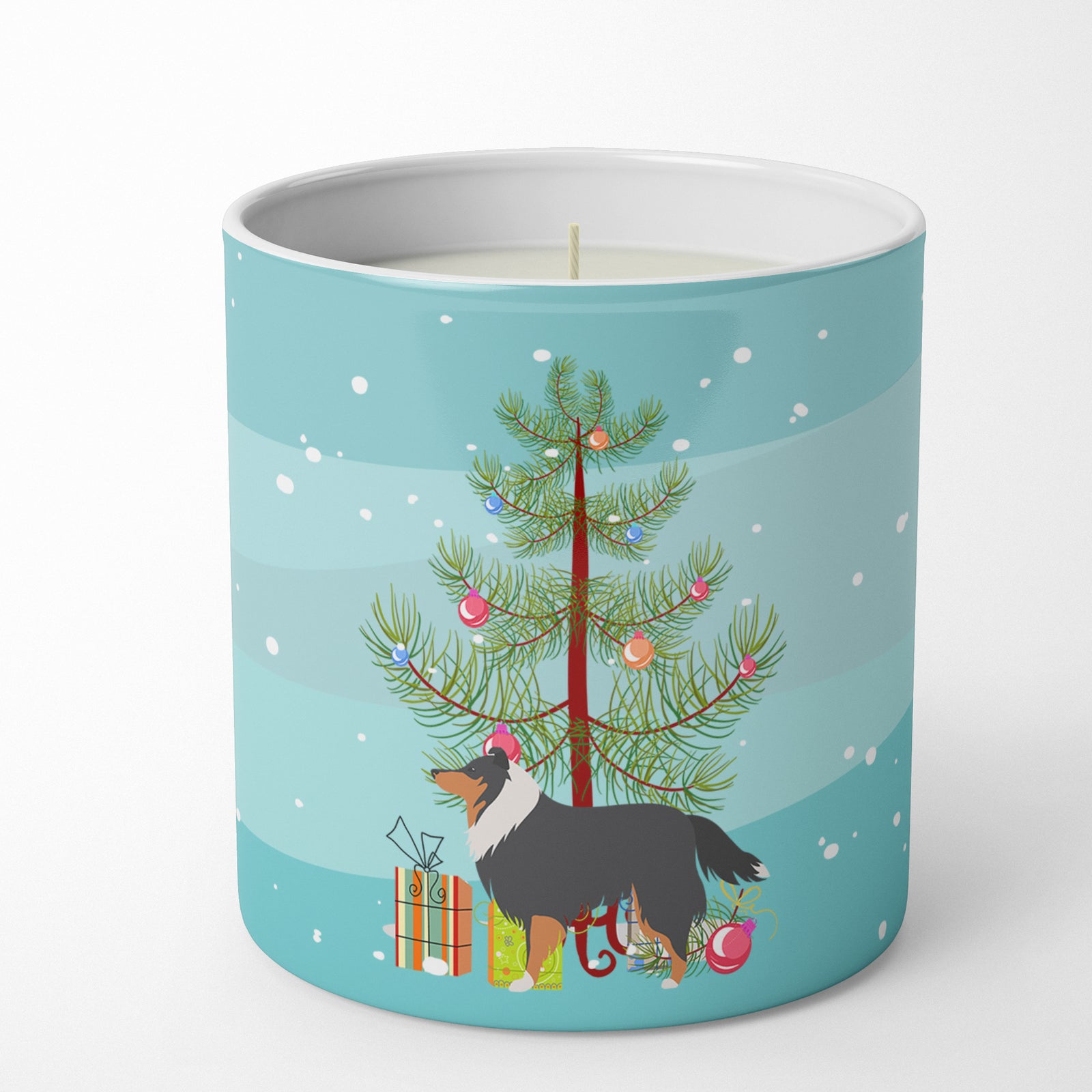 Buy this Sheltie/Shetland Sheepdog Merry Christmas Tree 10 oz Decorative Soy Candle