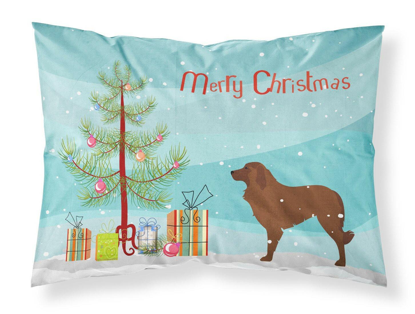 Portuguese Sheepdog Dog Merry Christmas Tree Fabric Standard Pillowcase BB2949PILLOWCASE by Caroline's Treasures
