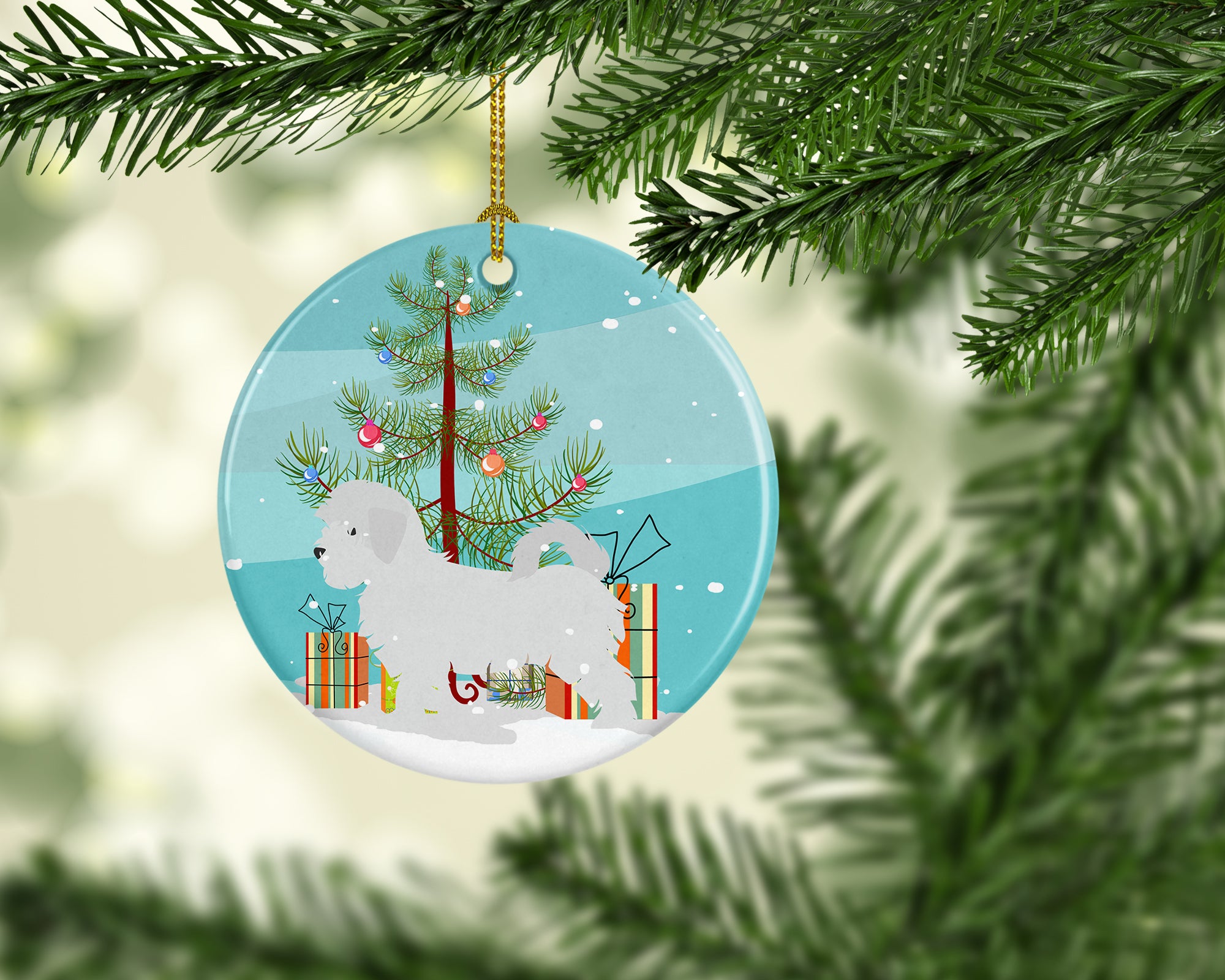Maltese Merry Christmas Tree Ceramic Ornament BB2954CO1 - the-store.com
