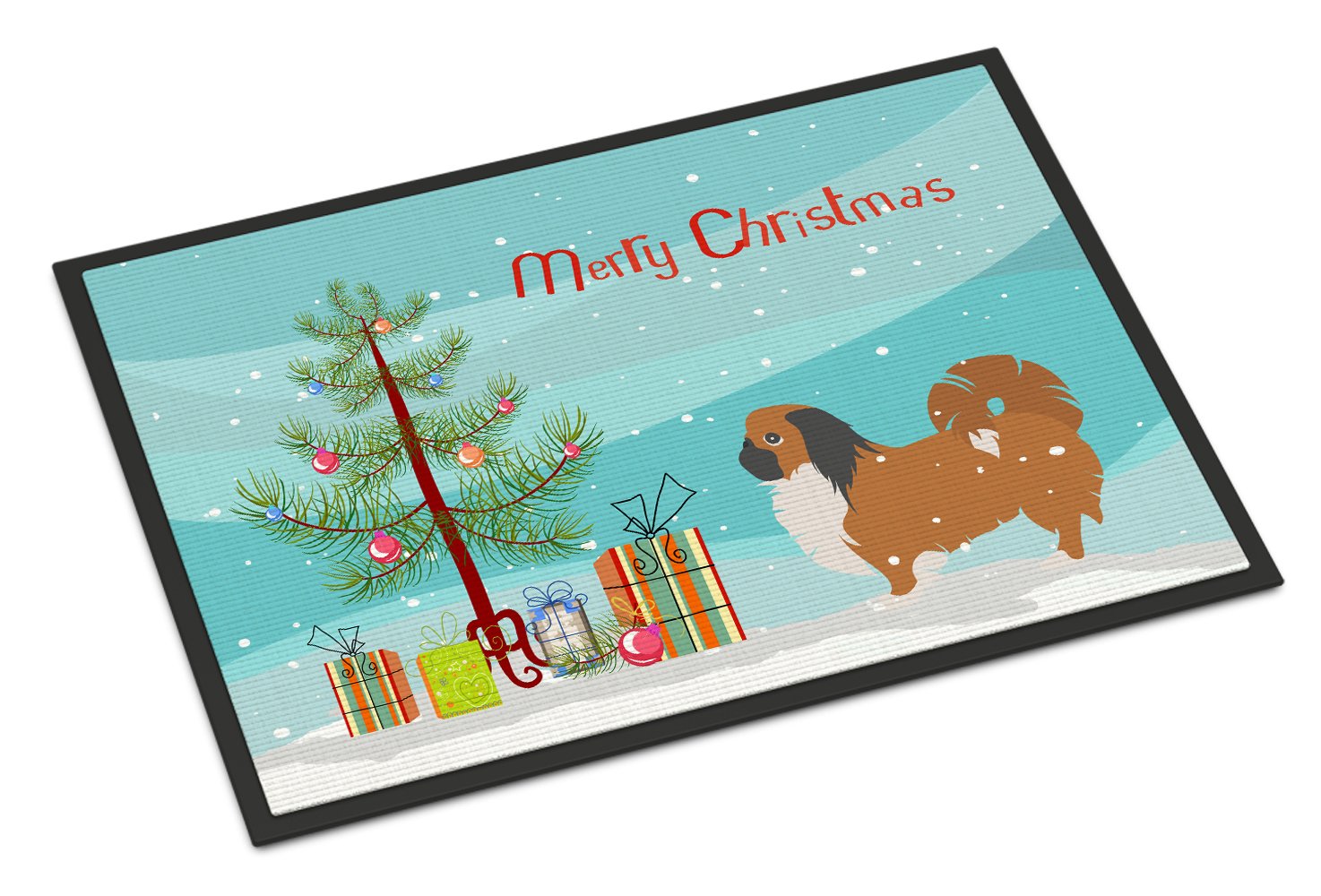 Pekingese Merry Christmas Tree Indoor or Outdoor Mat 24x36 BB2956JMAT by Caroline's Treasures