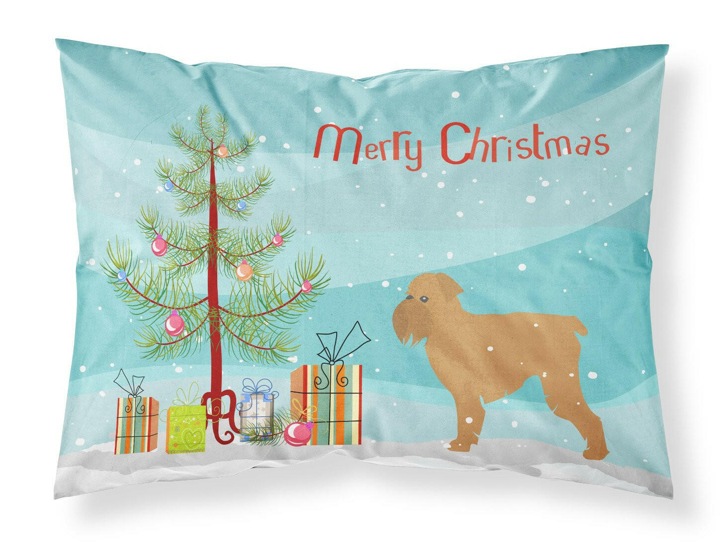 Brussels Griffon Merry Christmas Tree Fabric Standard Pillowcase BB2958PILLOWCASE by Caroline's Treasures