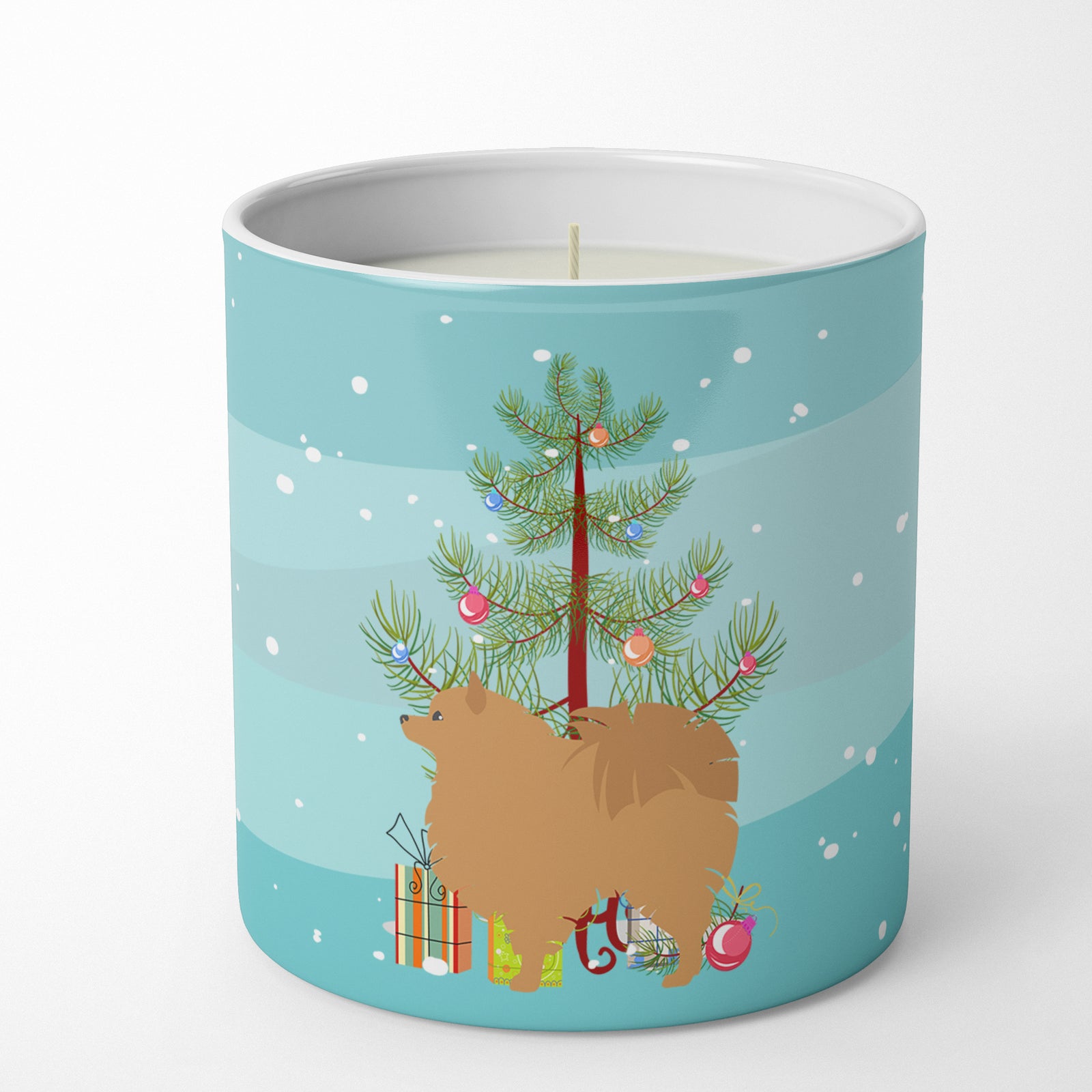 Buy this Pomeranian Merry Christmas Tree 10 oz Decorative Soy Candle
