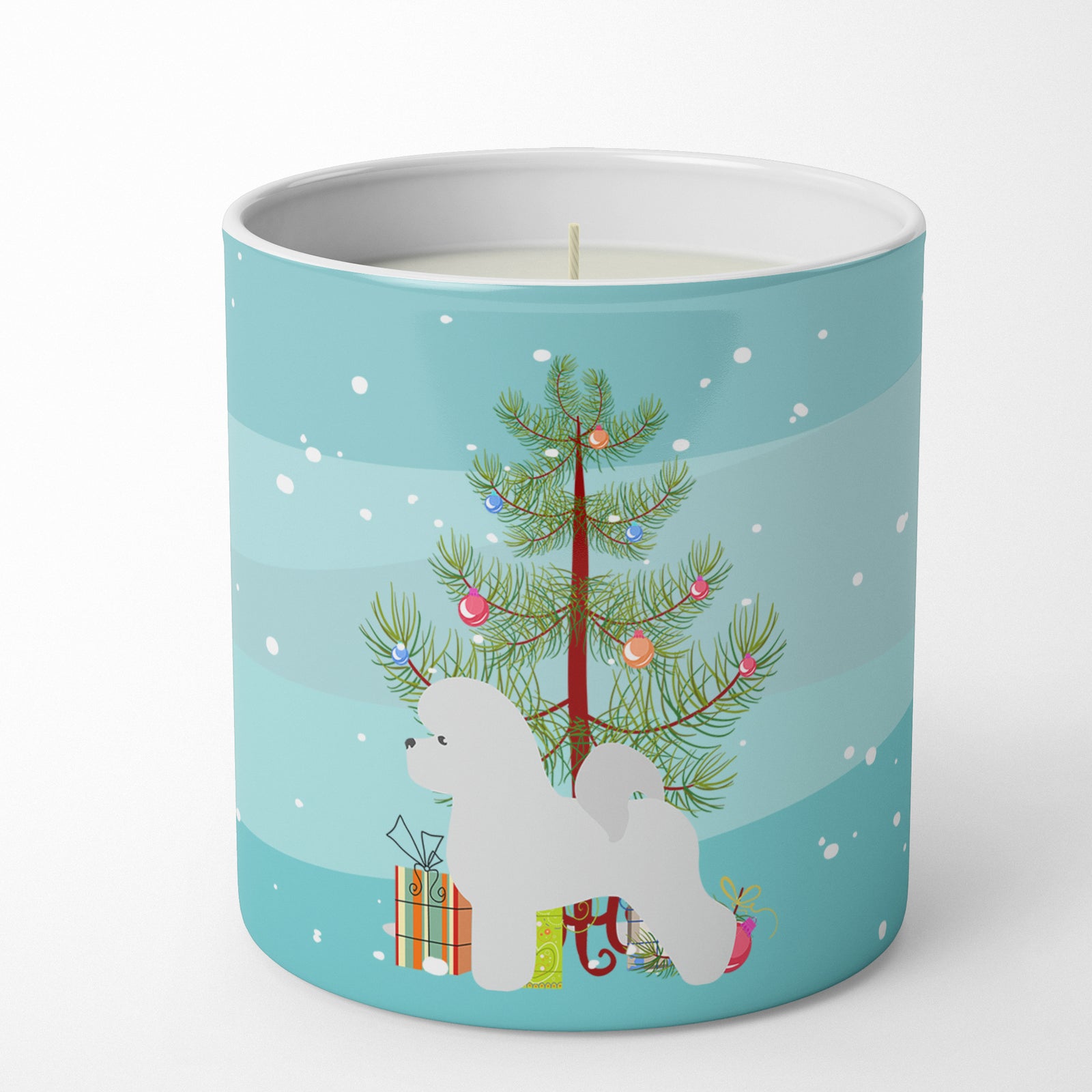 Buy this Bichon Frise Merry Christmas Tree 10 oz Decorative Soy Candle